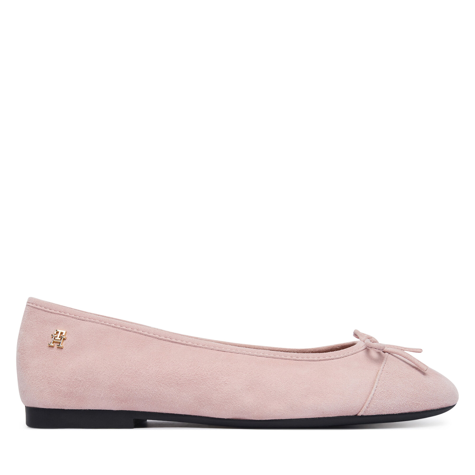 Baleríny Tommy Hilfiger Th Monogram Suede Ballerinas FW0FW09357 Ružová