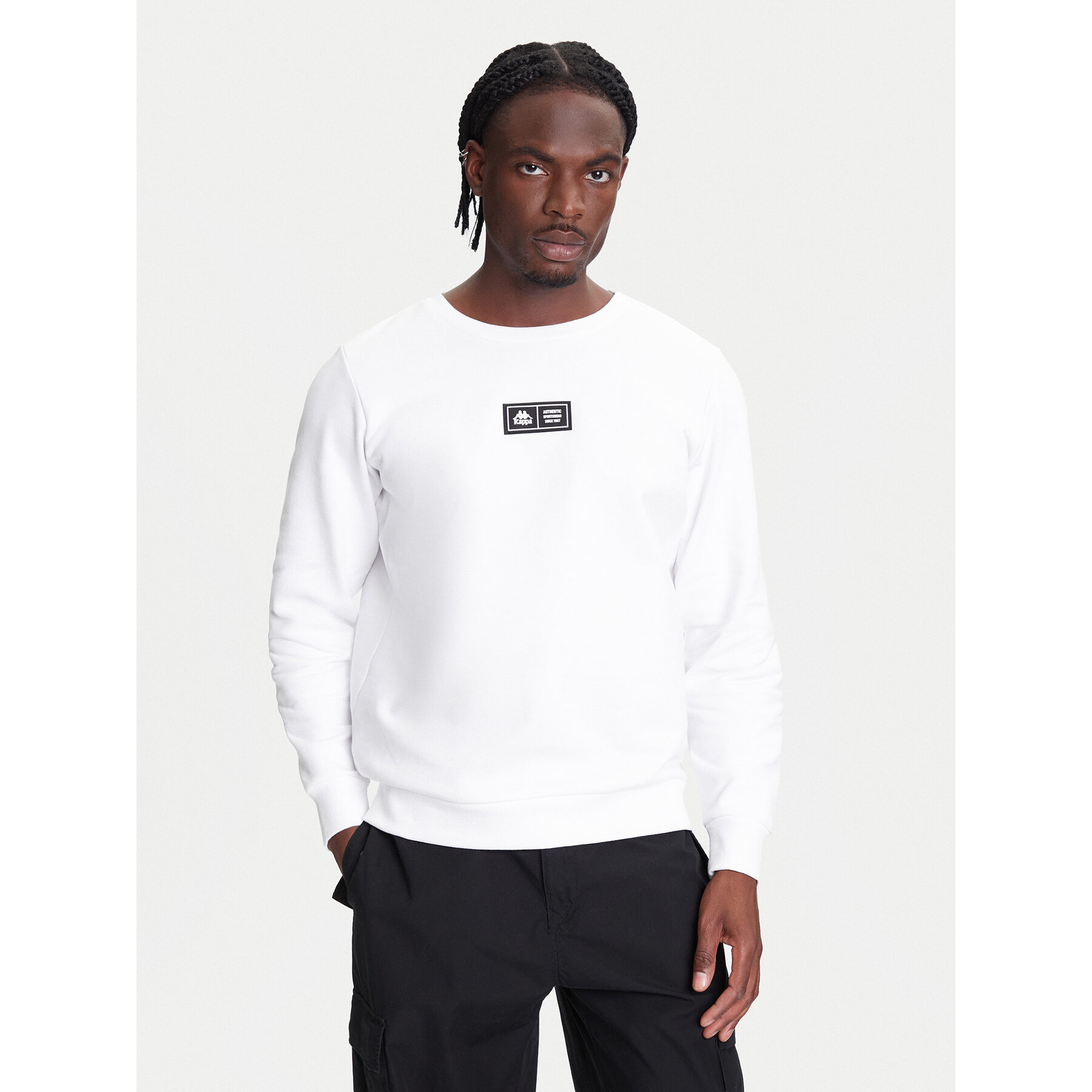 Kappa Majica dugih rukava Authentic Nymphe 321Y1MW Bijela Comfort Fit