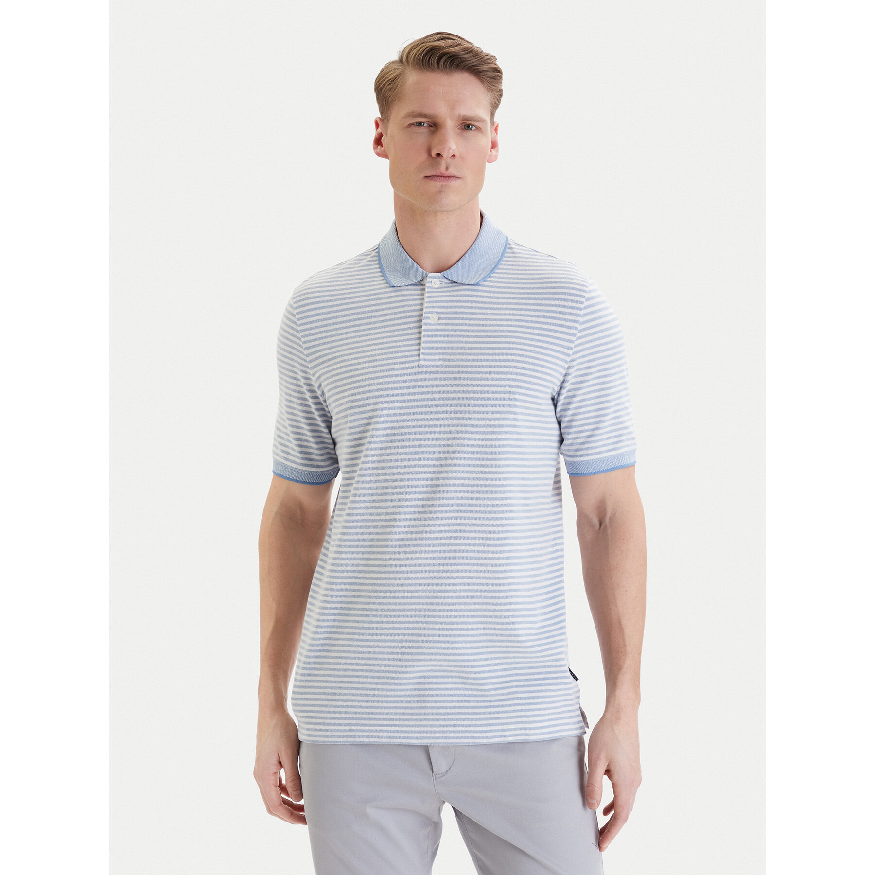 Bugatti Polo majica 8150-75092C Svetlo modra Regular Fit