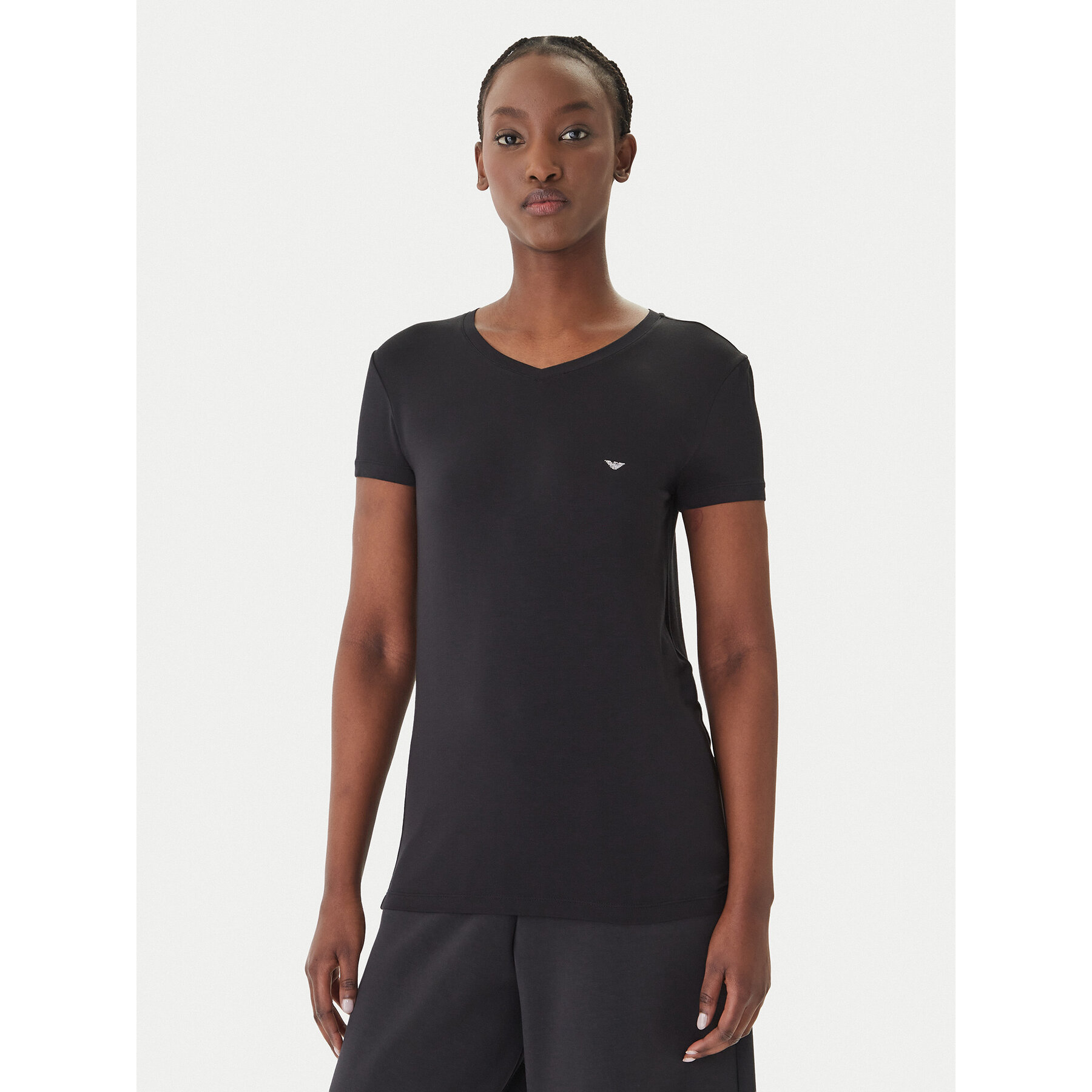 Emporio Armani T-Shirt EW000409 AF19024 UC001 Schwarz Regular Fit