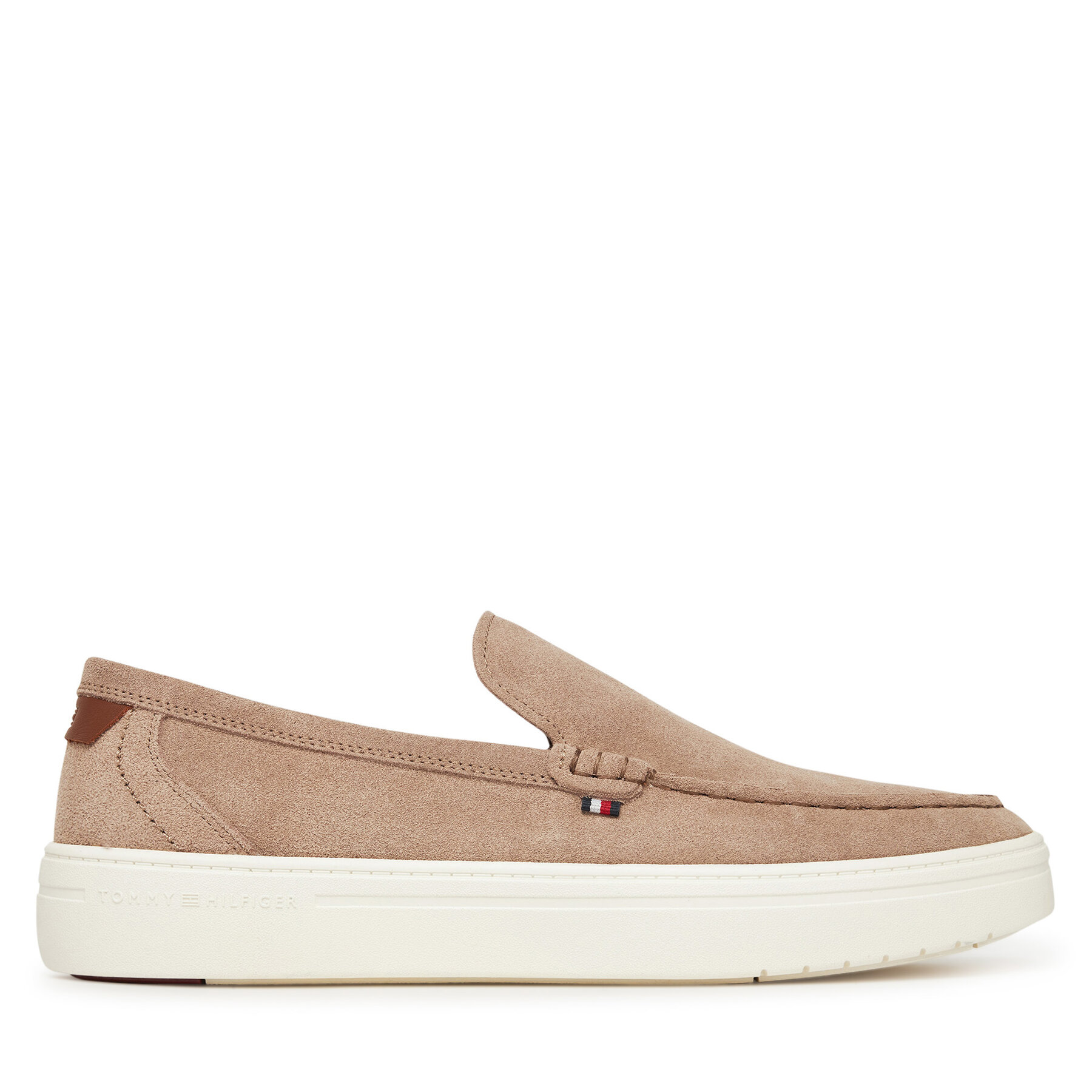 Męskie Półbuty Tommy Hilfiger, Rozmiar 42 Brązowy Modern Light Hybrid Suede Loafer FM0FM05354