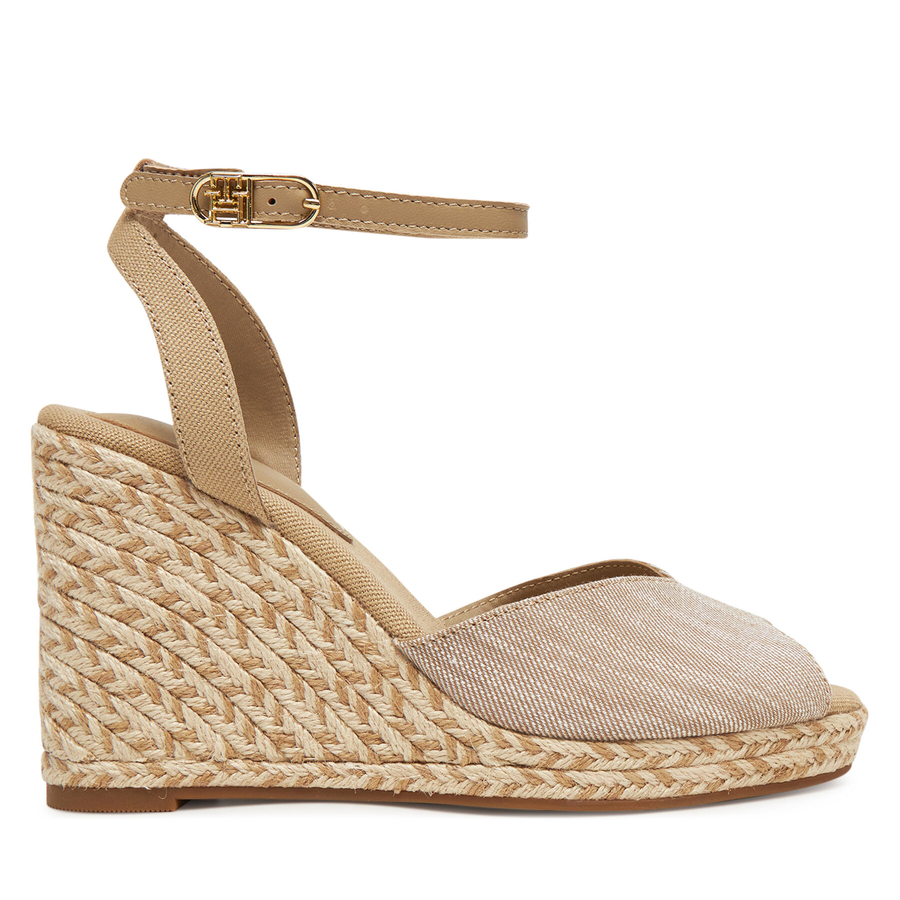Espadrilles Tommy Hilfiger Chambray High Wedge Espadrille FW0FW08588 Bēšs