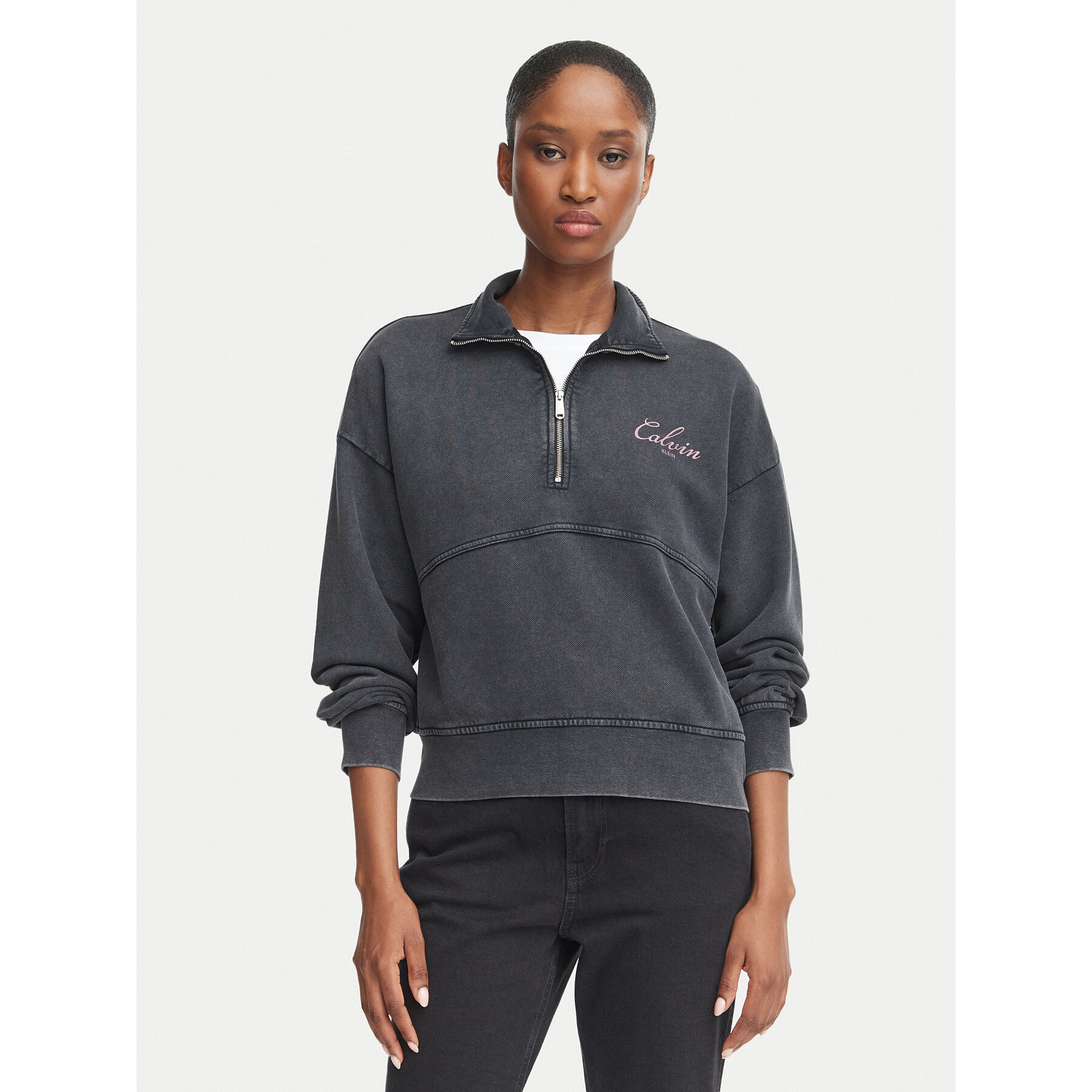 Calvin Klein Jeans Sweatshirt LV047H239G Schwarz Regular Fit