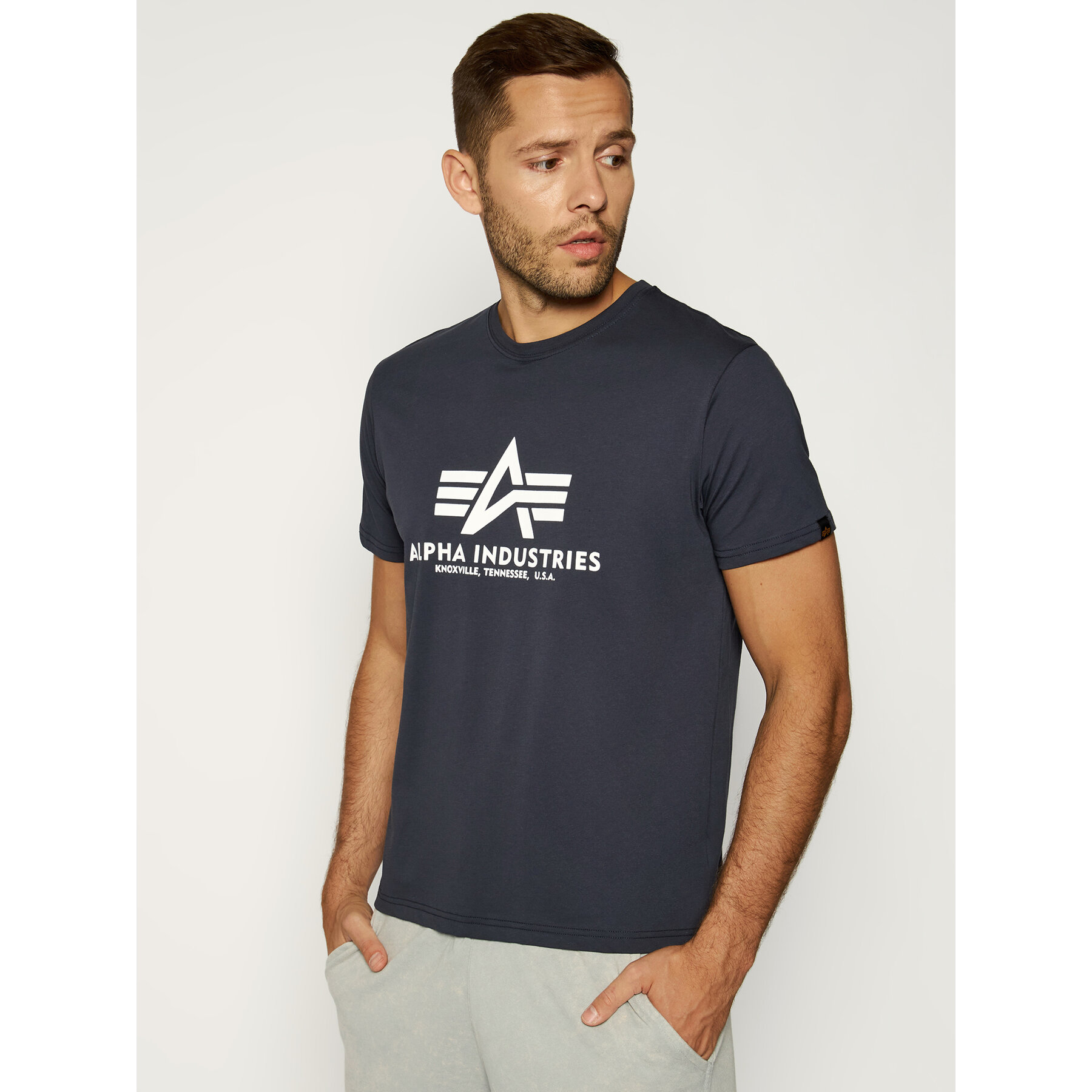 Alpha Industries T-Shirt Basic 100501 Σκούρο μπλε Regular Fit