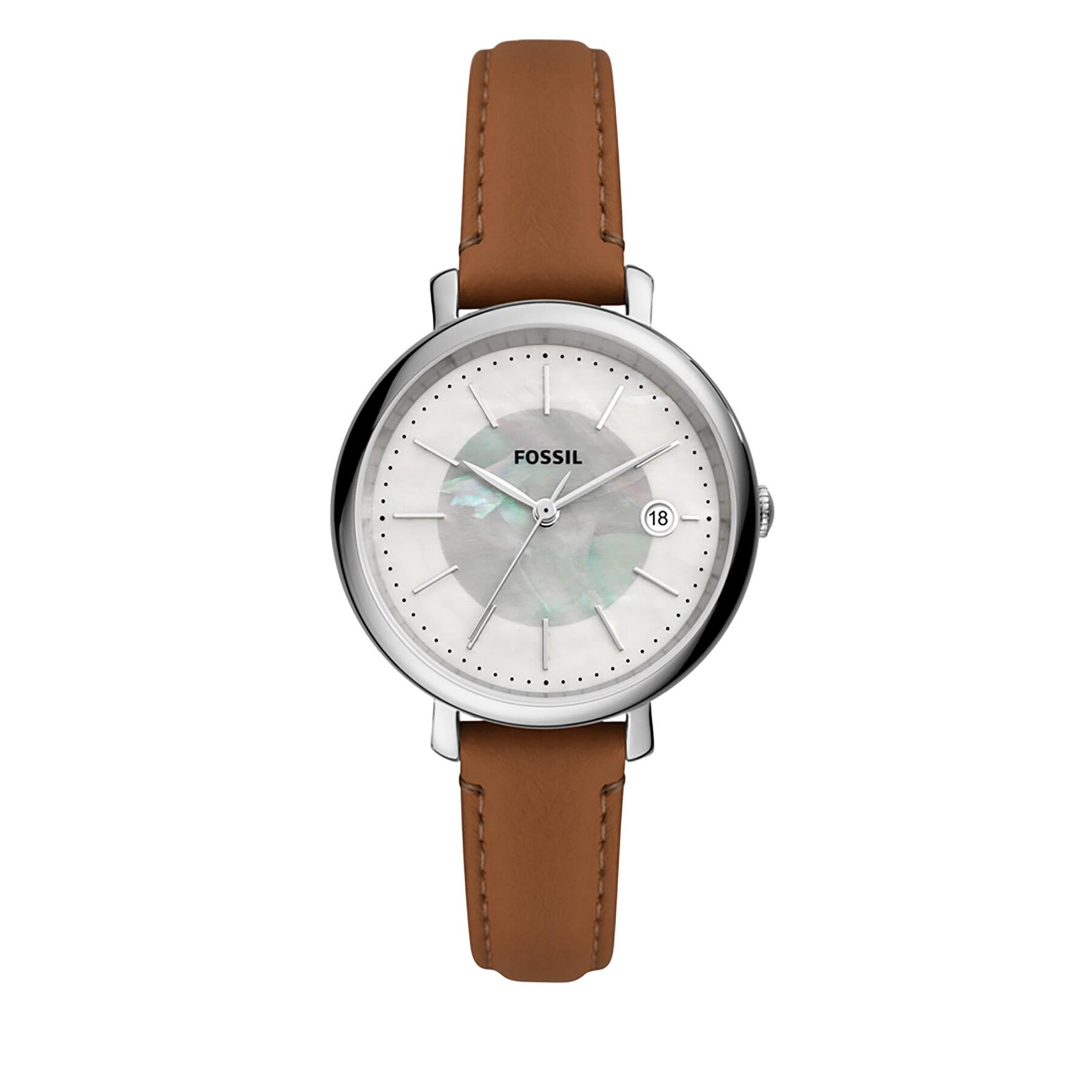 Ročna ura Fossil Jacqueline Solar ES5090 Brown/Silver