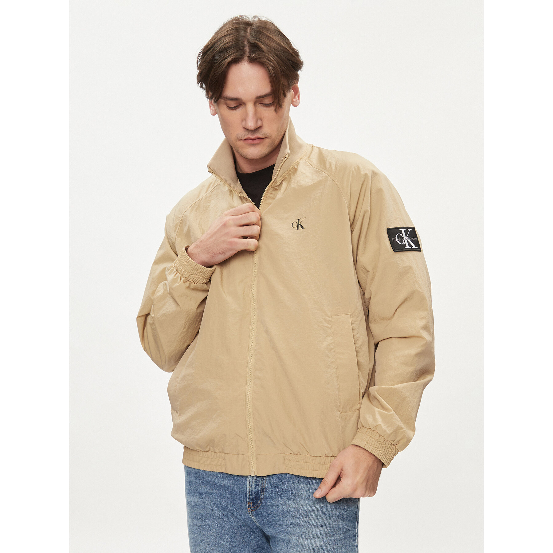 Calvin Klein Jeans Übergangsjacke Harrington J30J325102 Beige Regular Fit