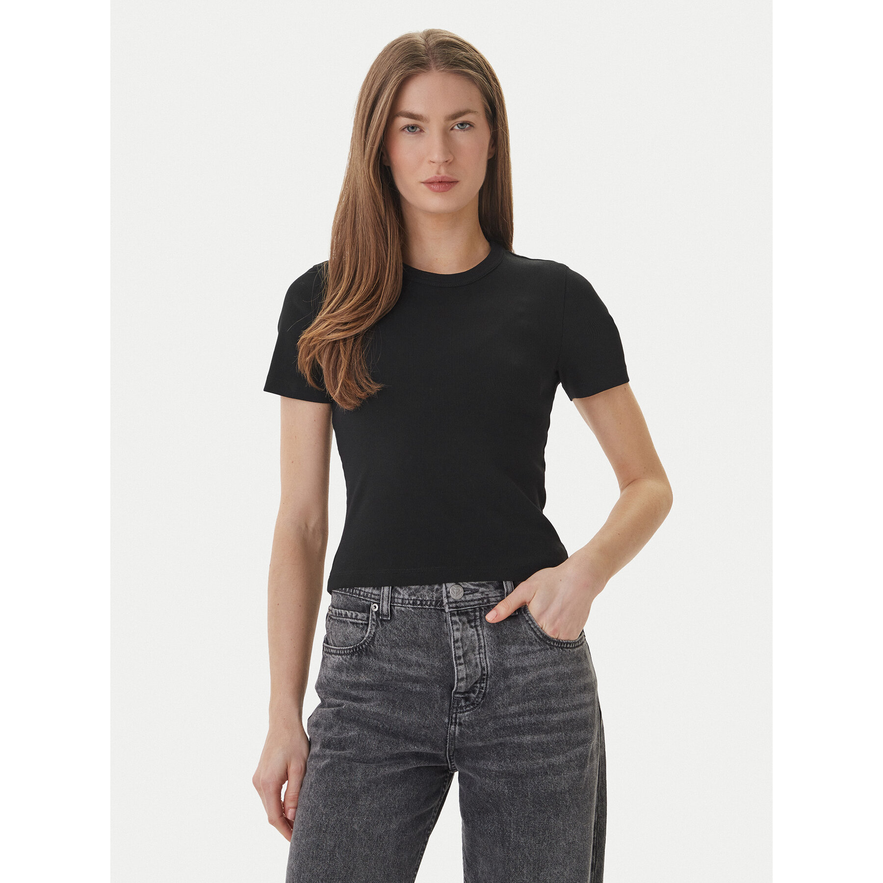 ONLY T-shirt Val 15339774 Crna Slim Fit