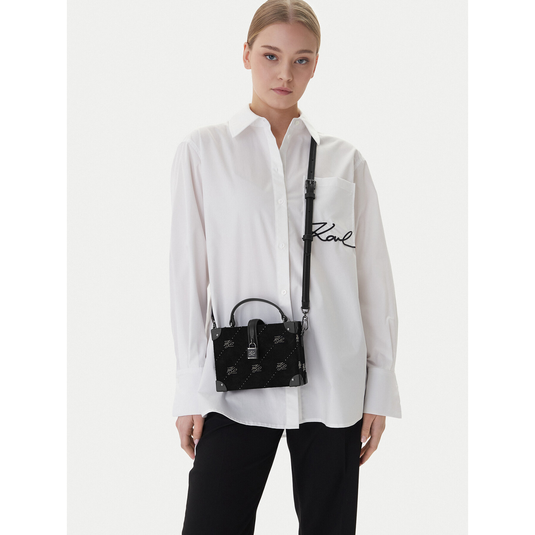 Дамска чанта KARL LAGERFELD B1W30103 Черен