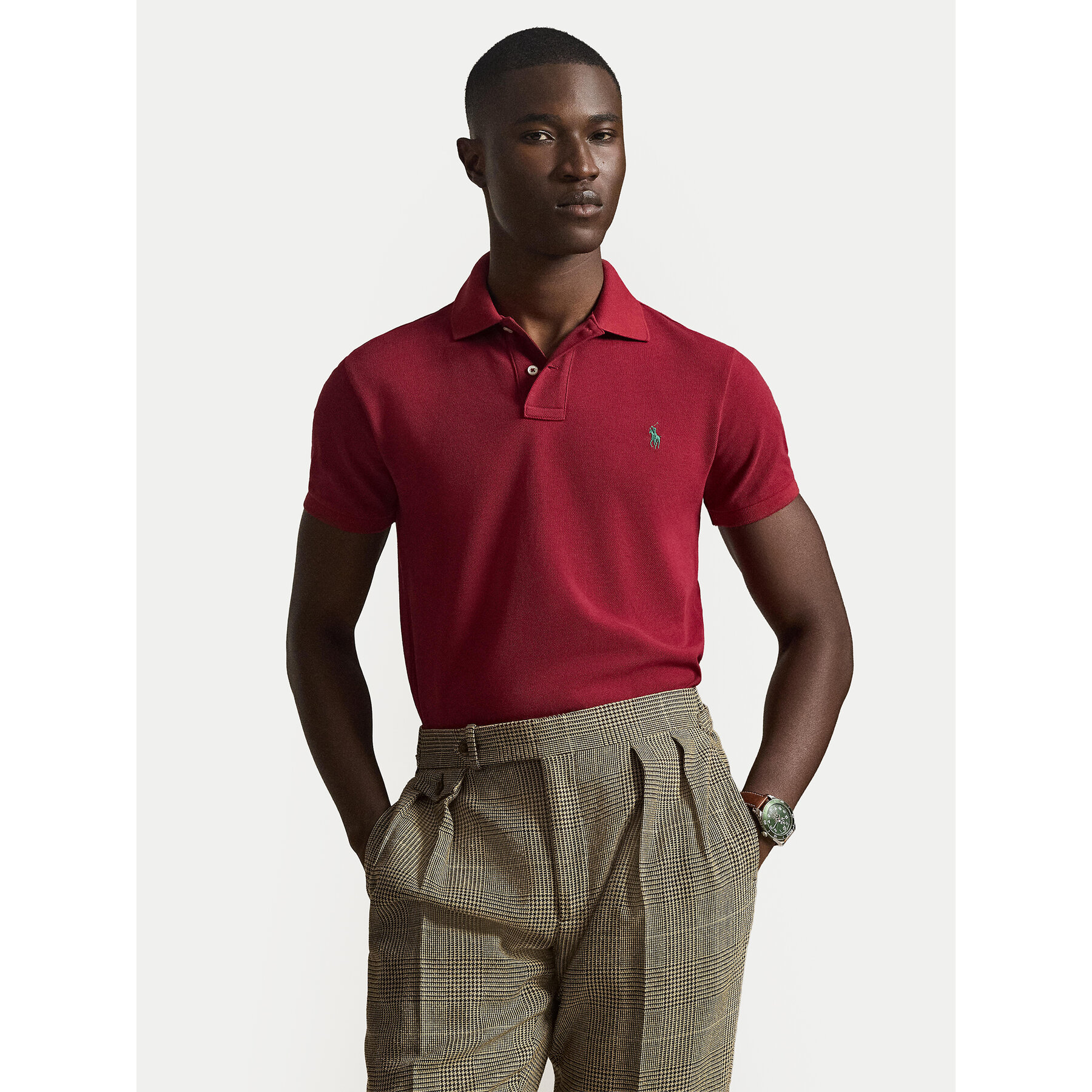Polo Ralph Lauren Polo majica 710536856501 Temno rdeča Slim Fit