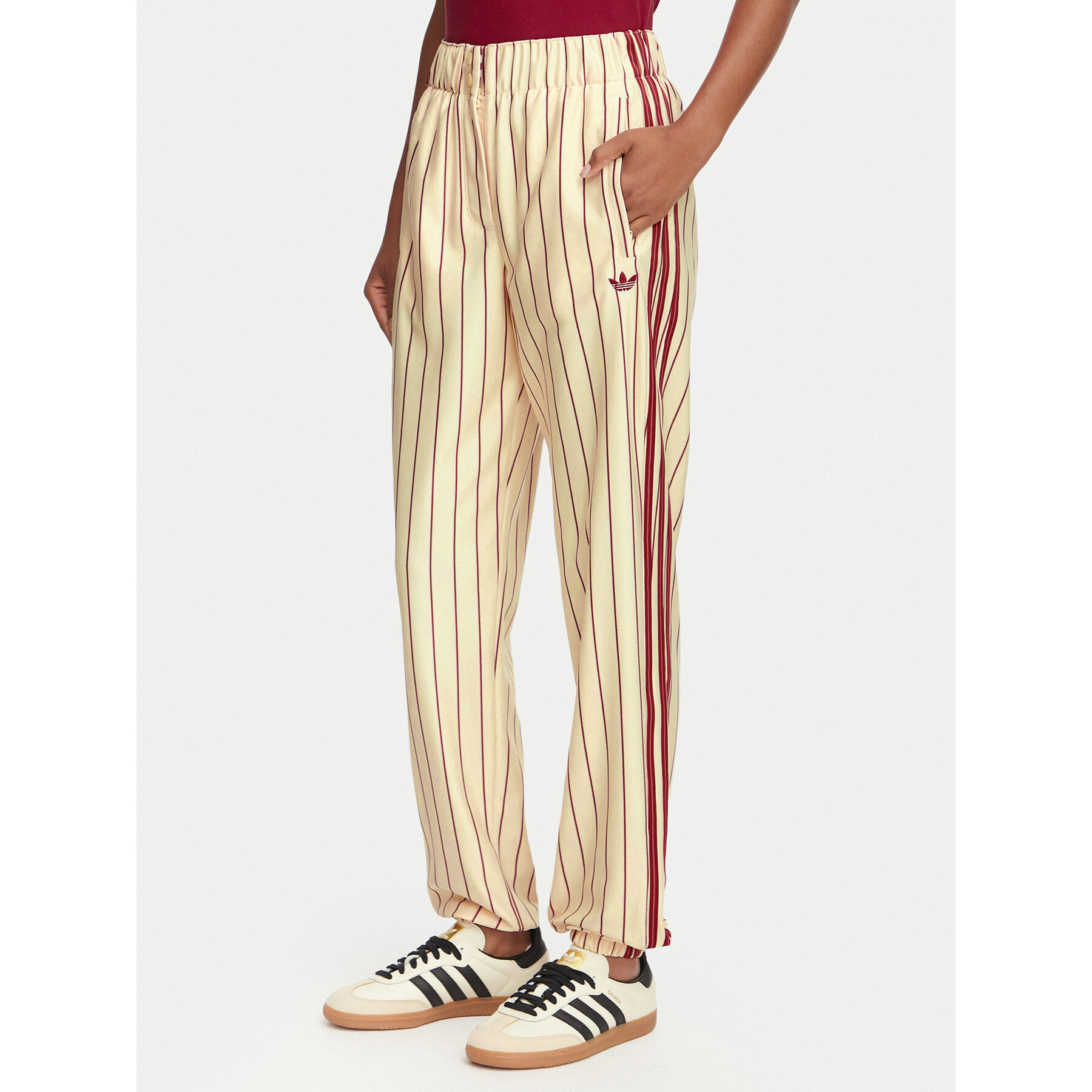 adidas Jogginghose Pinstripe Firebird Track Ptan KT1851 Creme Regular Fit
