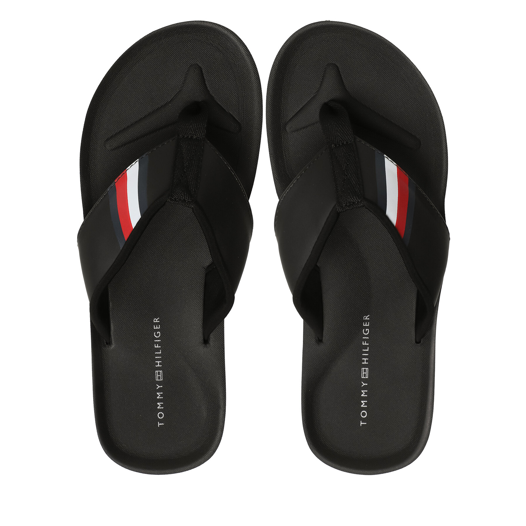 Herren Zehentrenner Tommy Hilfiger, Schuhgröße 40, Schwarz, Comfortable Padded Beach Sandal FM0FM04473