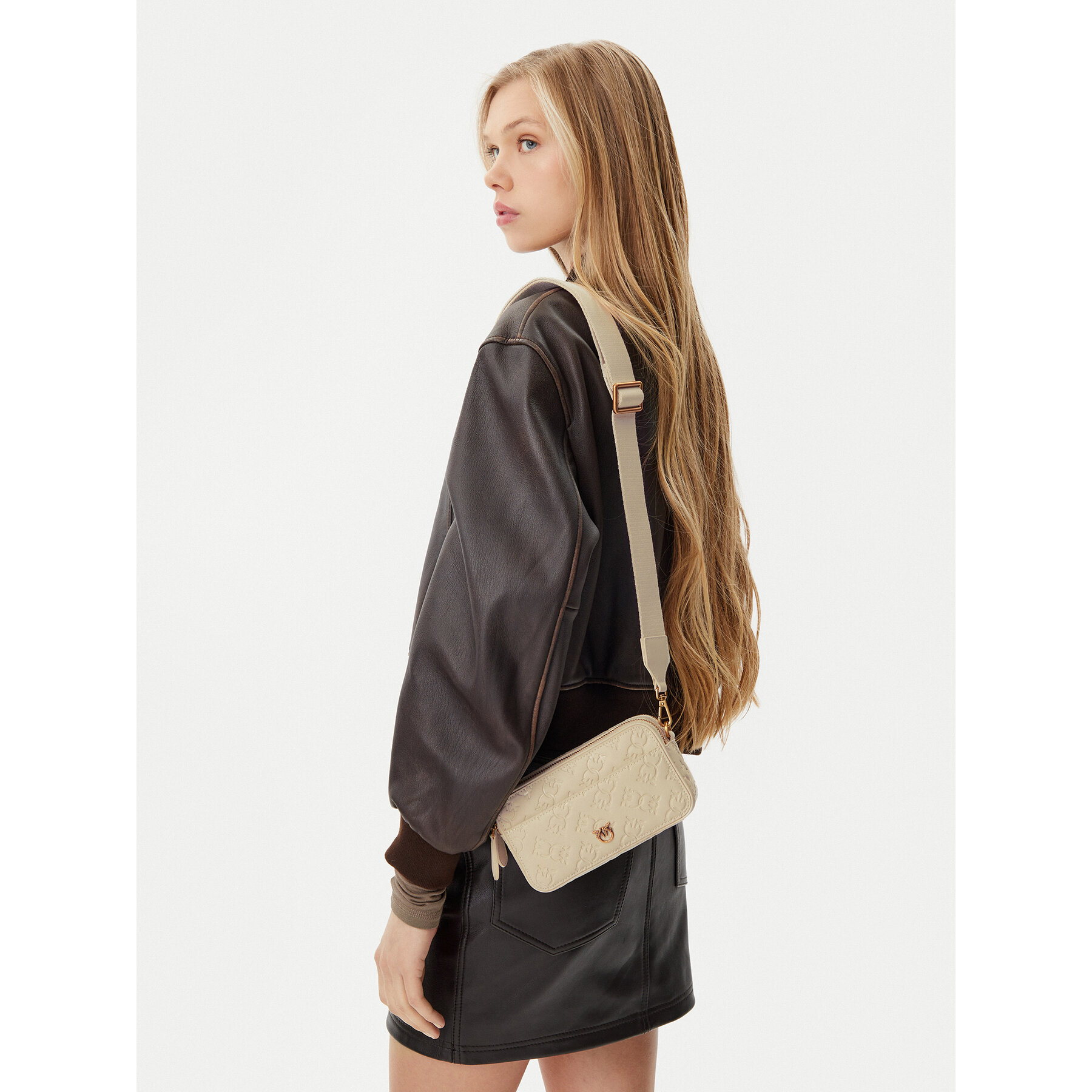 Τσάντα PINKO Camera Bag Mini PE 25 PLTT 104292 A1YB Μπεζ