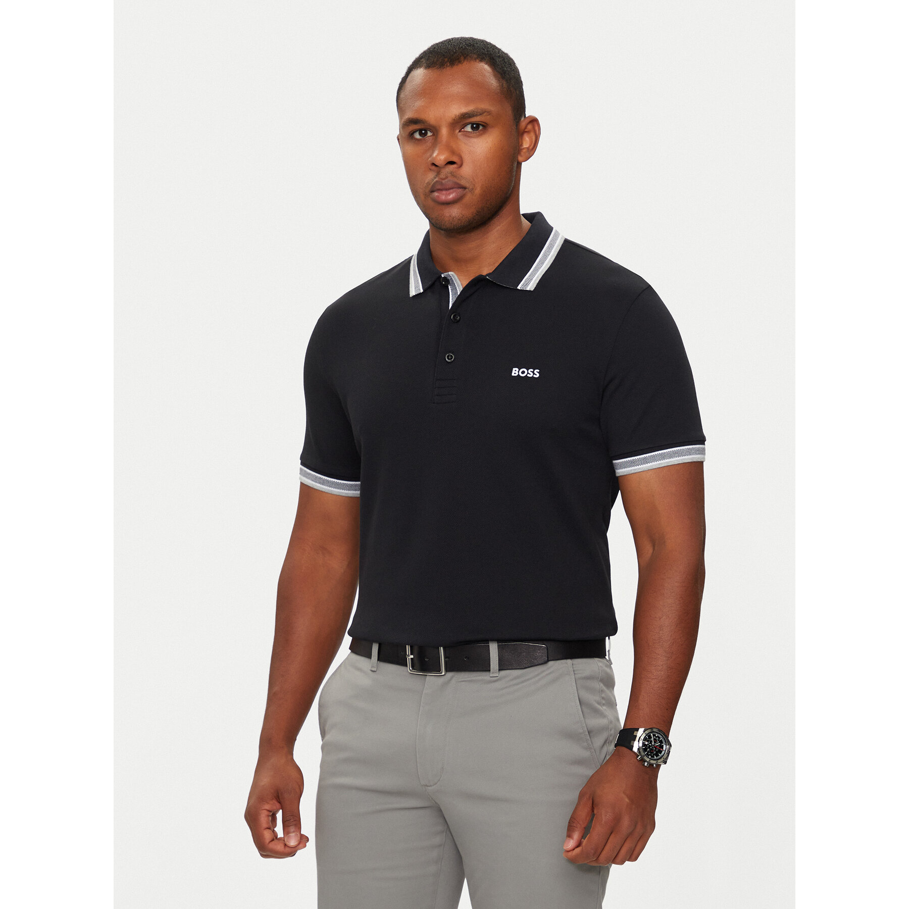 Boss Pólóing Paddy 50469055 Fekete Regular Fit