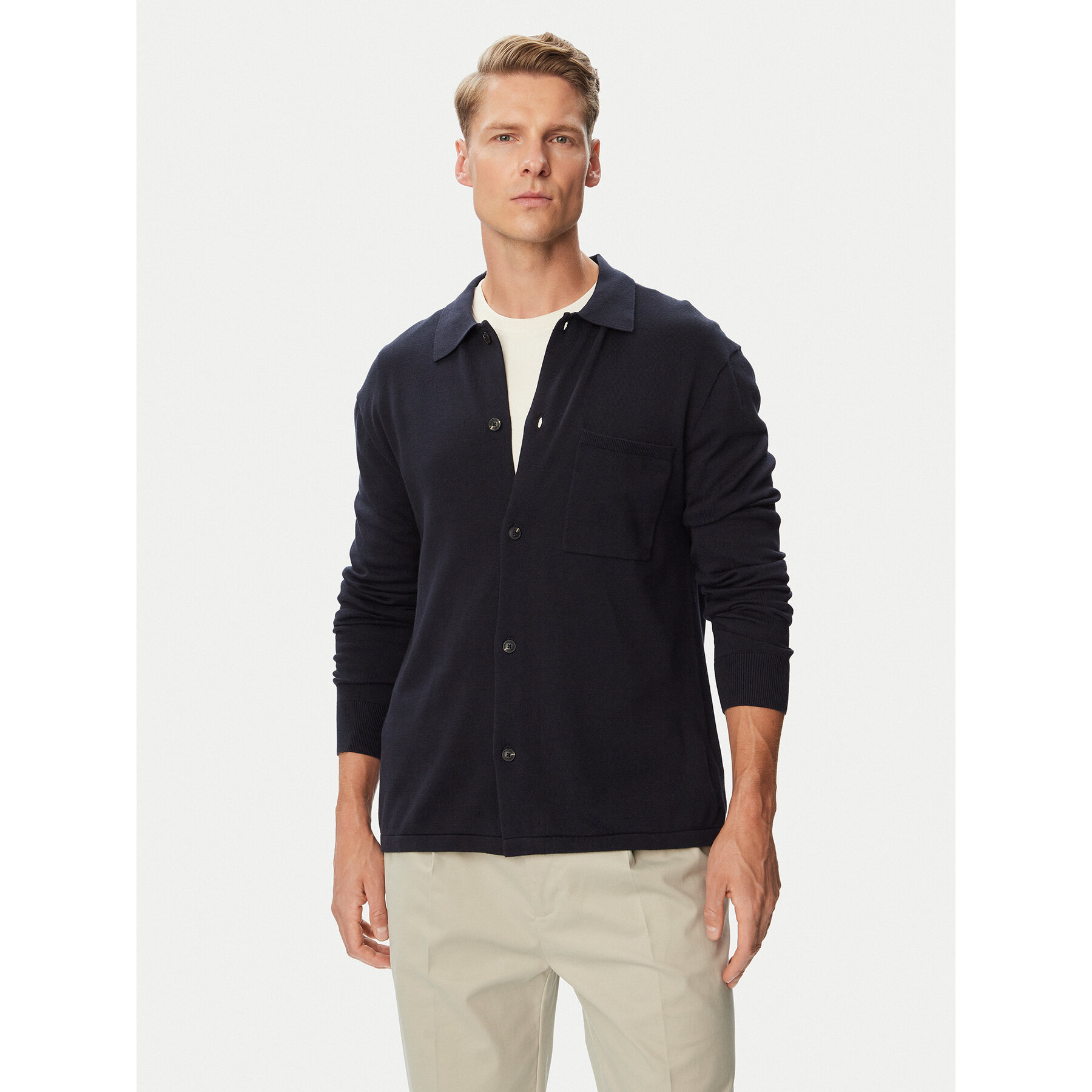 Tommy Hilfiger Strickjacke Essential MW0MW40432 Dunkelblau Regular Fit