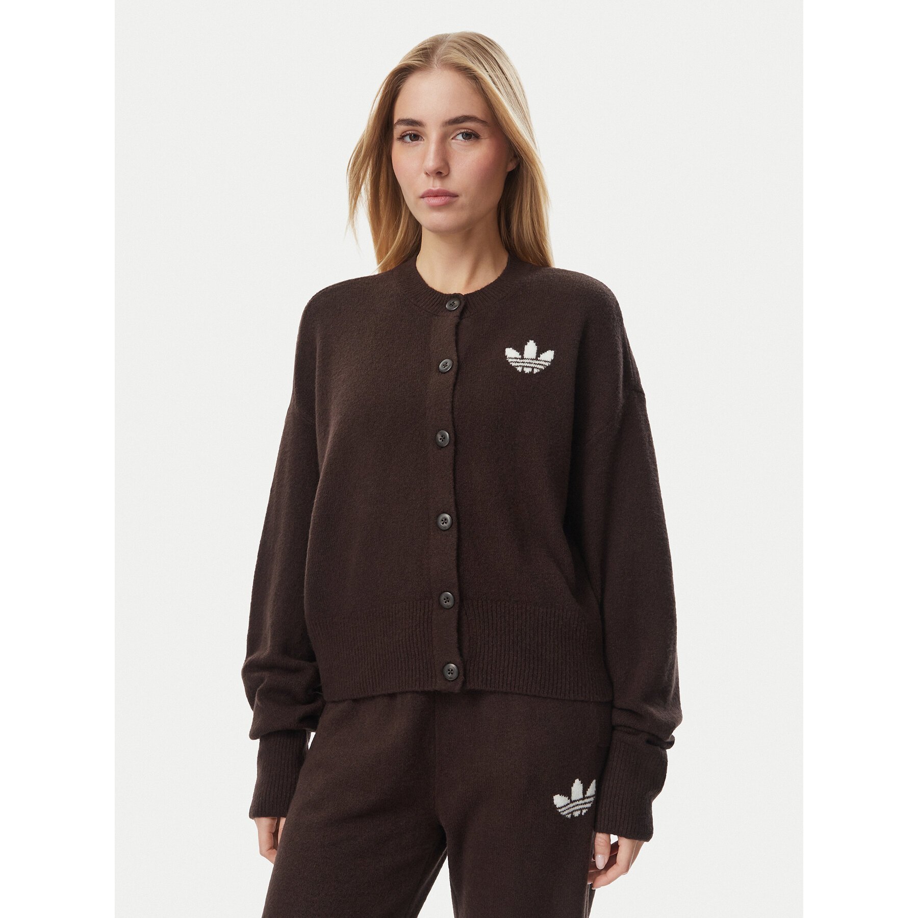 adidas Strickjacke Essentials IA4455 Dunkelbraun Loose Fit