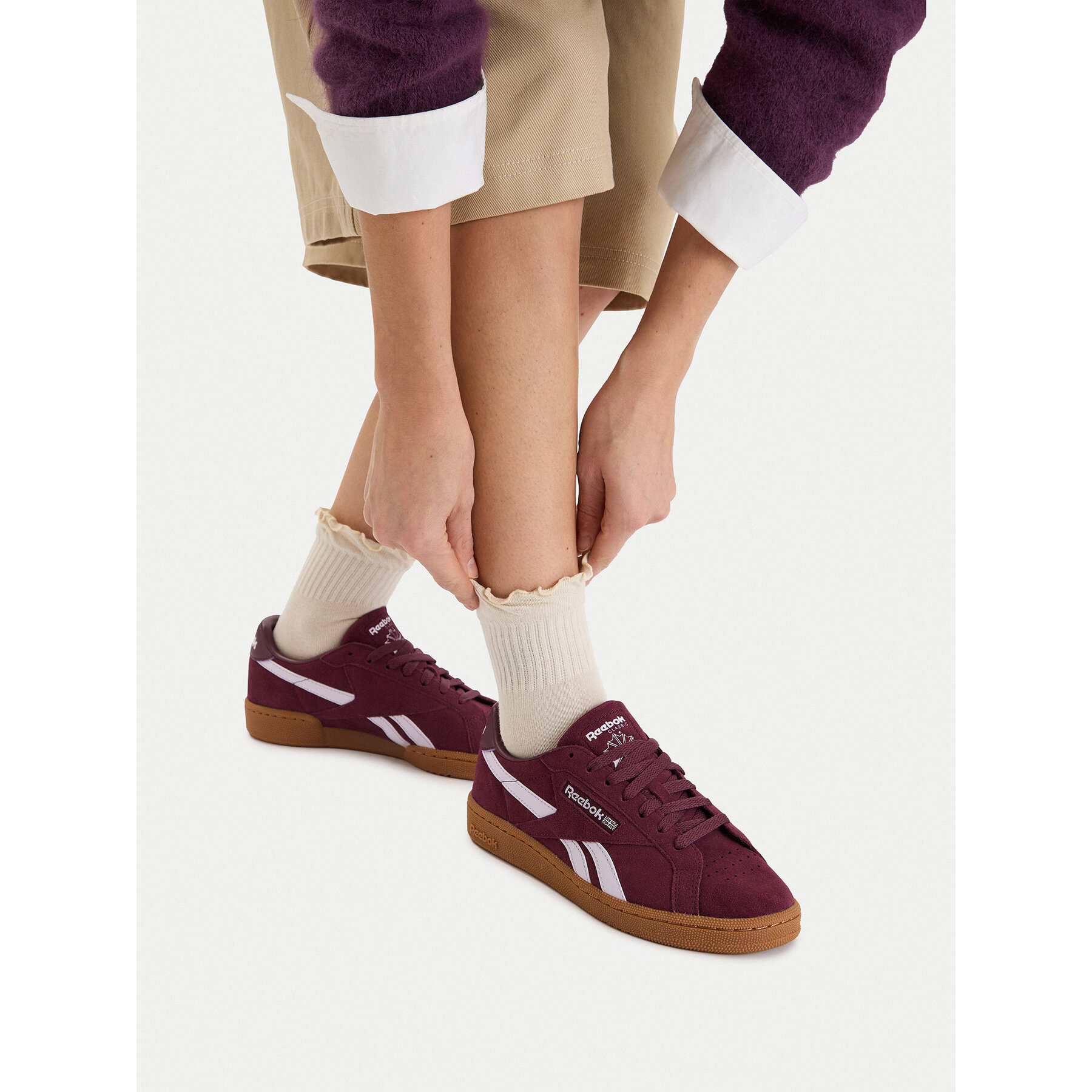 Sneakersy Reebok EO-CLUB C GROUNDS UK 100229523 Bordová