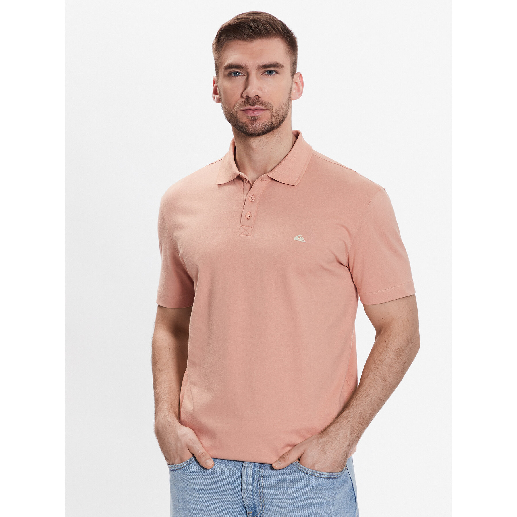 Quiksilver Polo majica Essentials EQYKT04094 Roza Regular Fit