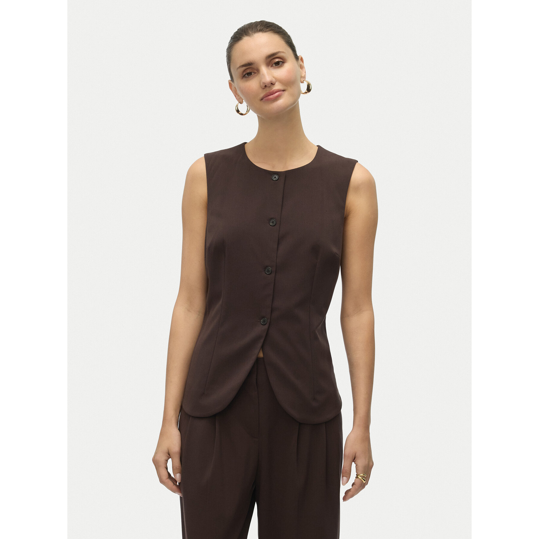 Vero Moda Weste Sigga 10336320 Braun Regular Fit