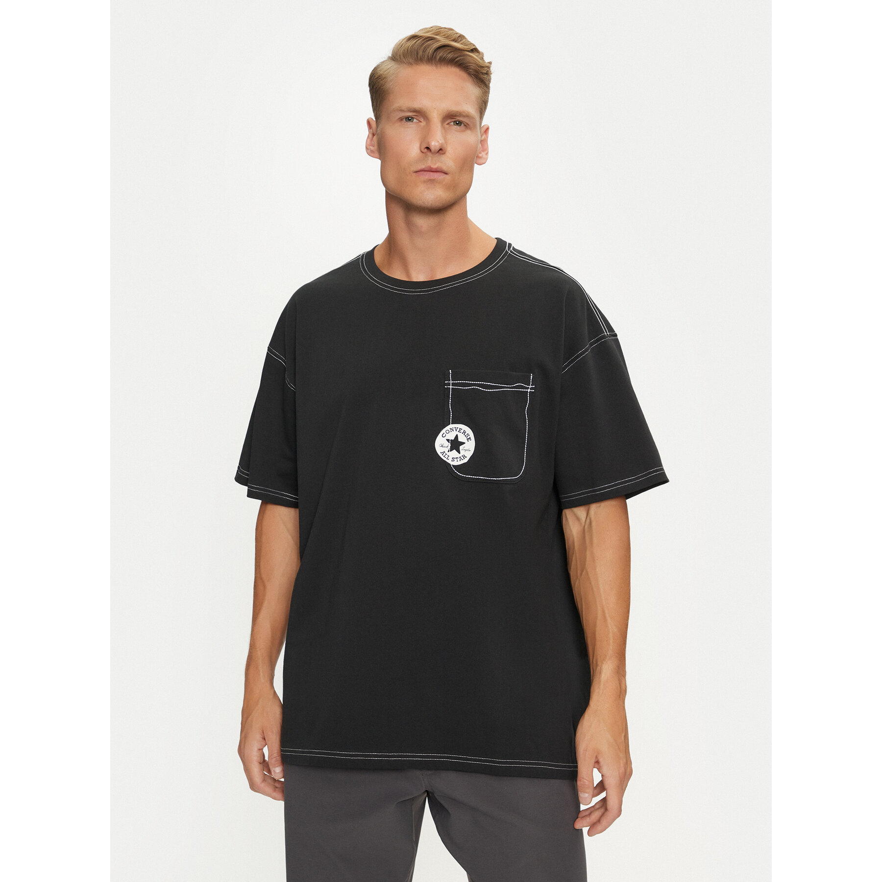 Converse T-Shirt Sketch 10027256-A03 Schwarz Standard Fit