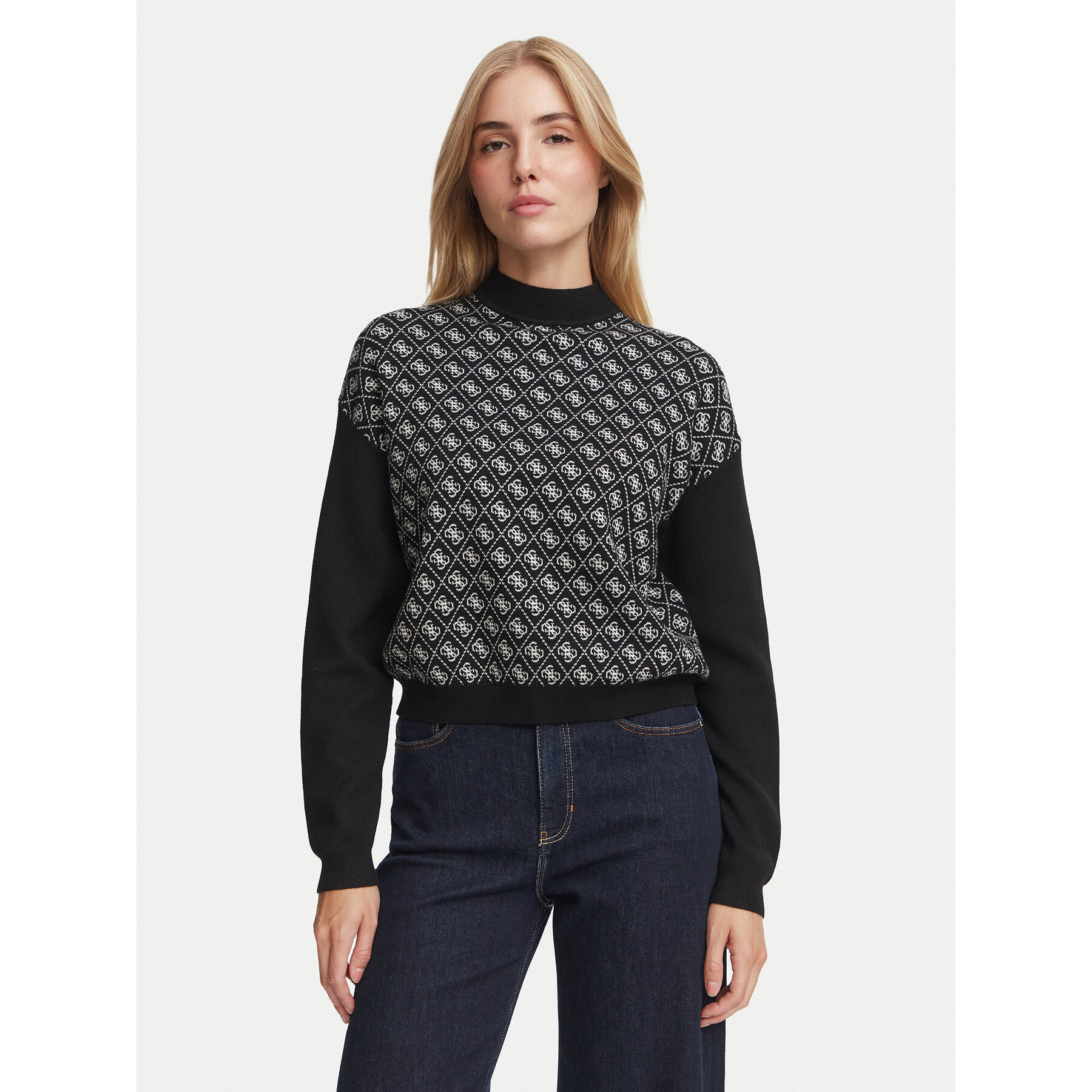 Guess Pullover W5BR23 Z3JD2 Schwarz Regular Fit