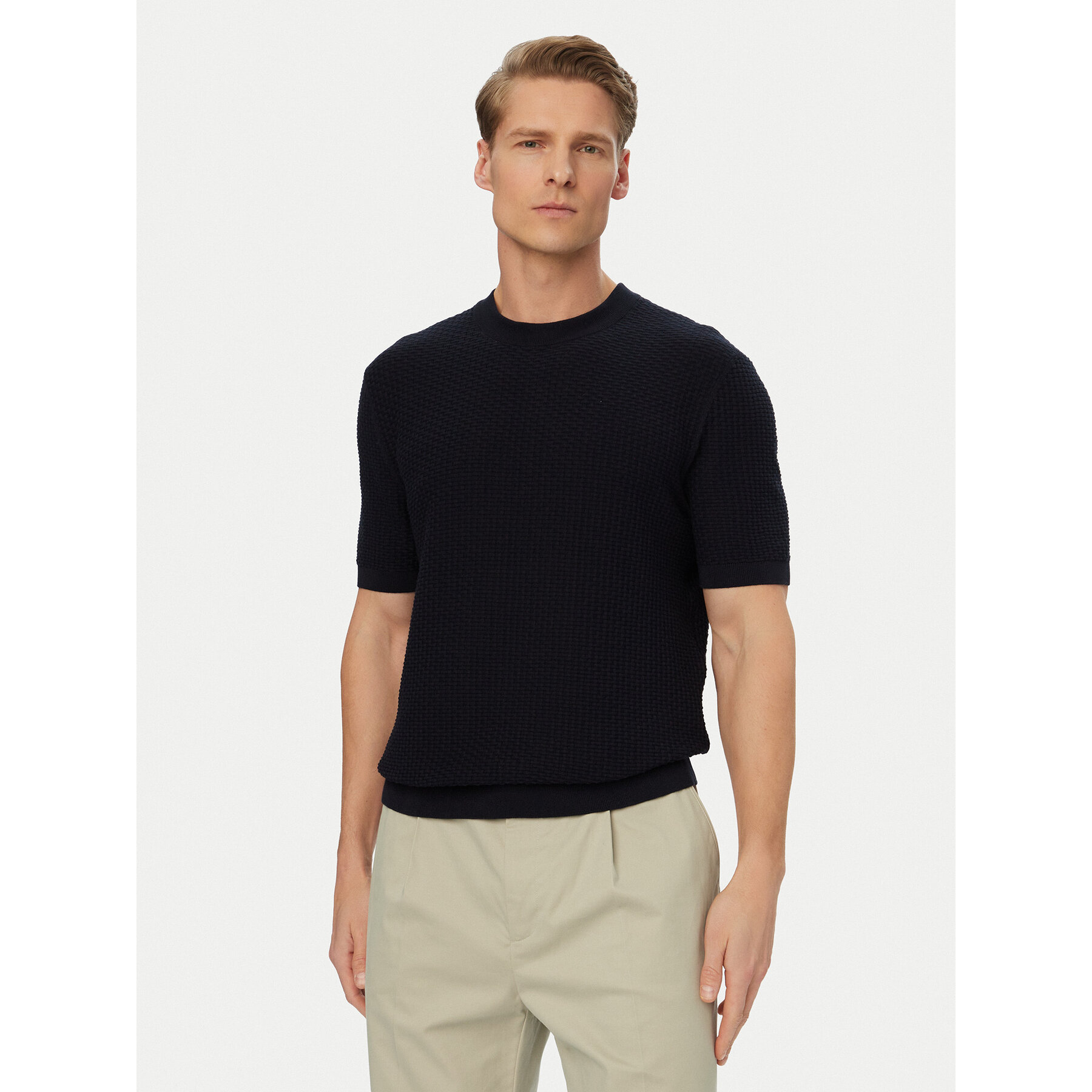 BOSS Džemper H-Nilton 50560468 Tamnoplava Regular Fit