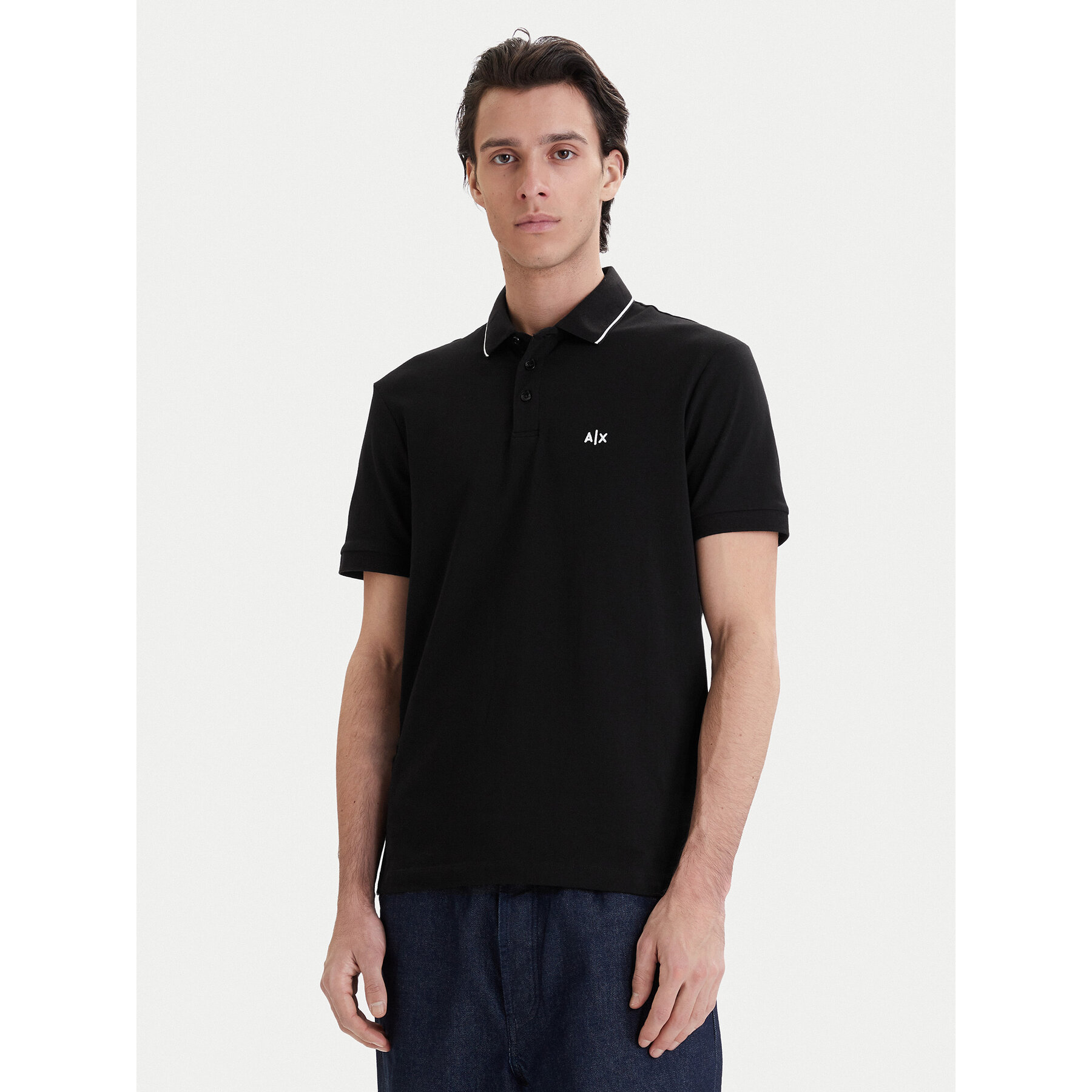 Armani Exchange Polo majica XM001289 AF10363 UC001 Črna Regular Fit