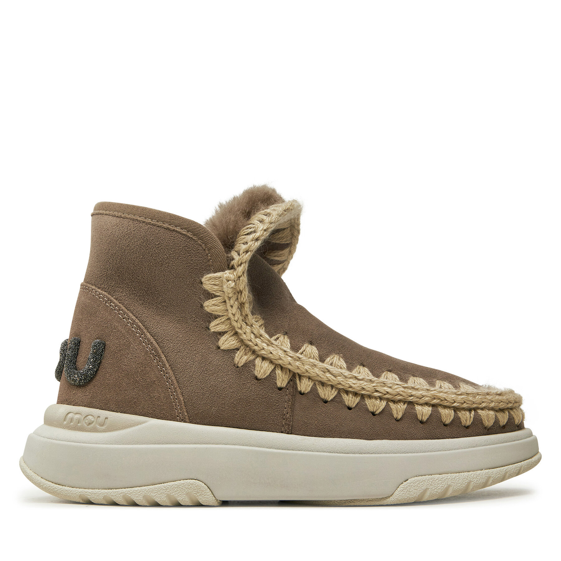 Botas de nieve Mou Eskimo Jogger Glitter Logo FW421001A Marrón