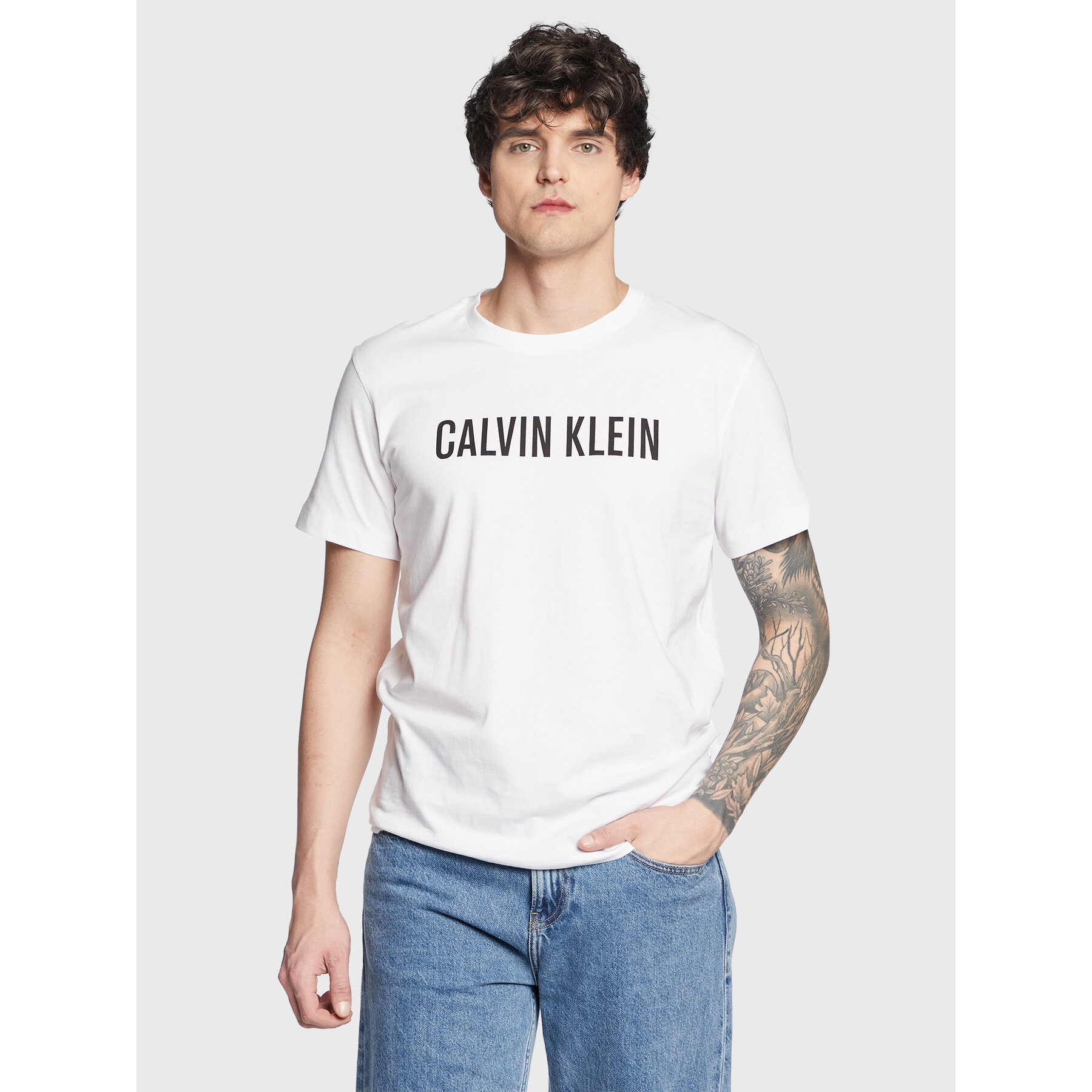 Calvin Klein Swimwear T-Shirt Logo KM0KM00836 Λευκό Regular Fit