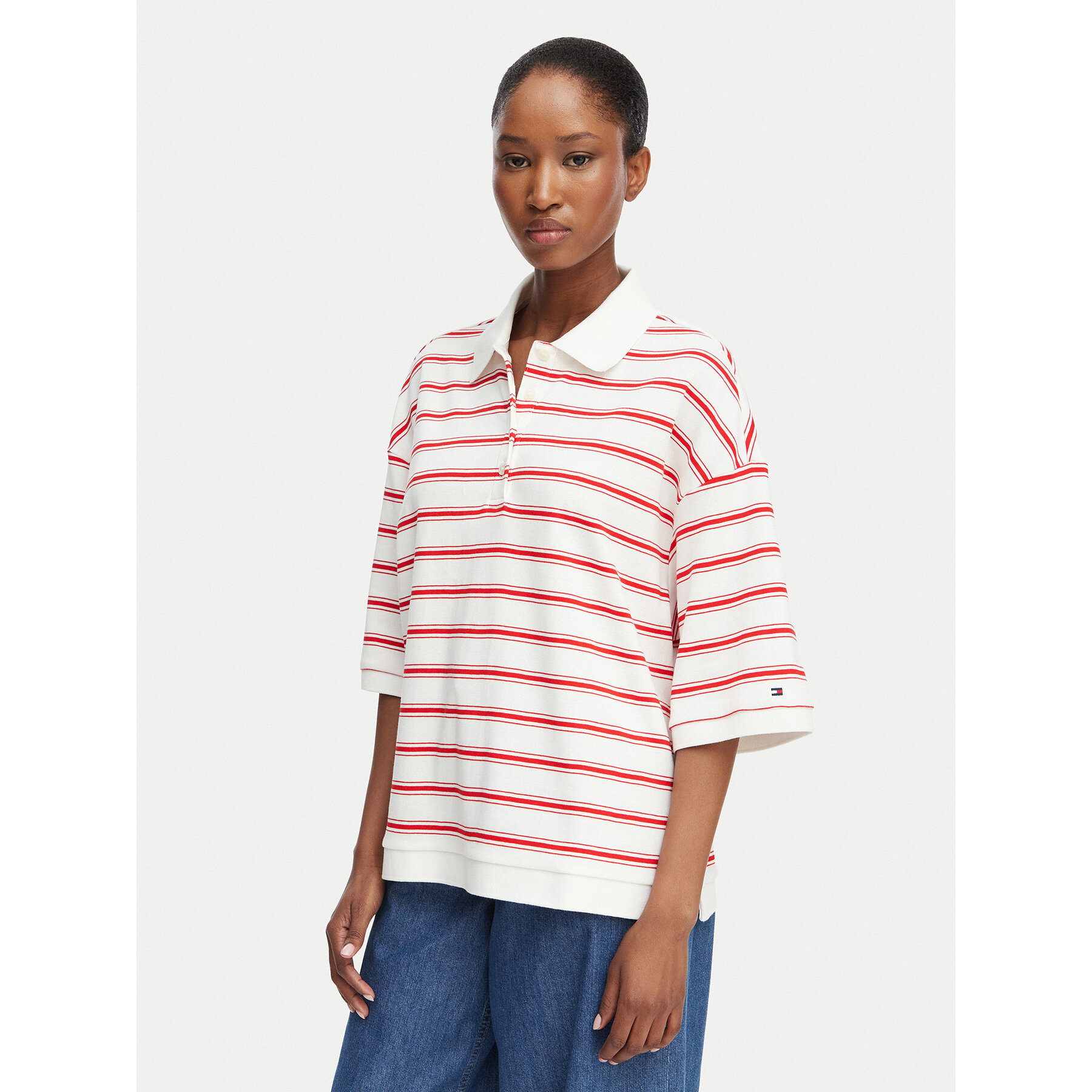 Tommy Hilfiger Polo WW0WW50026 Šarena Oversize