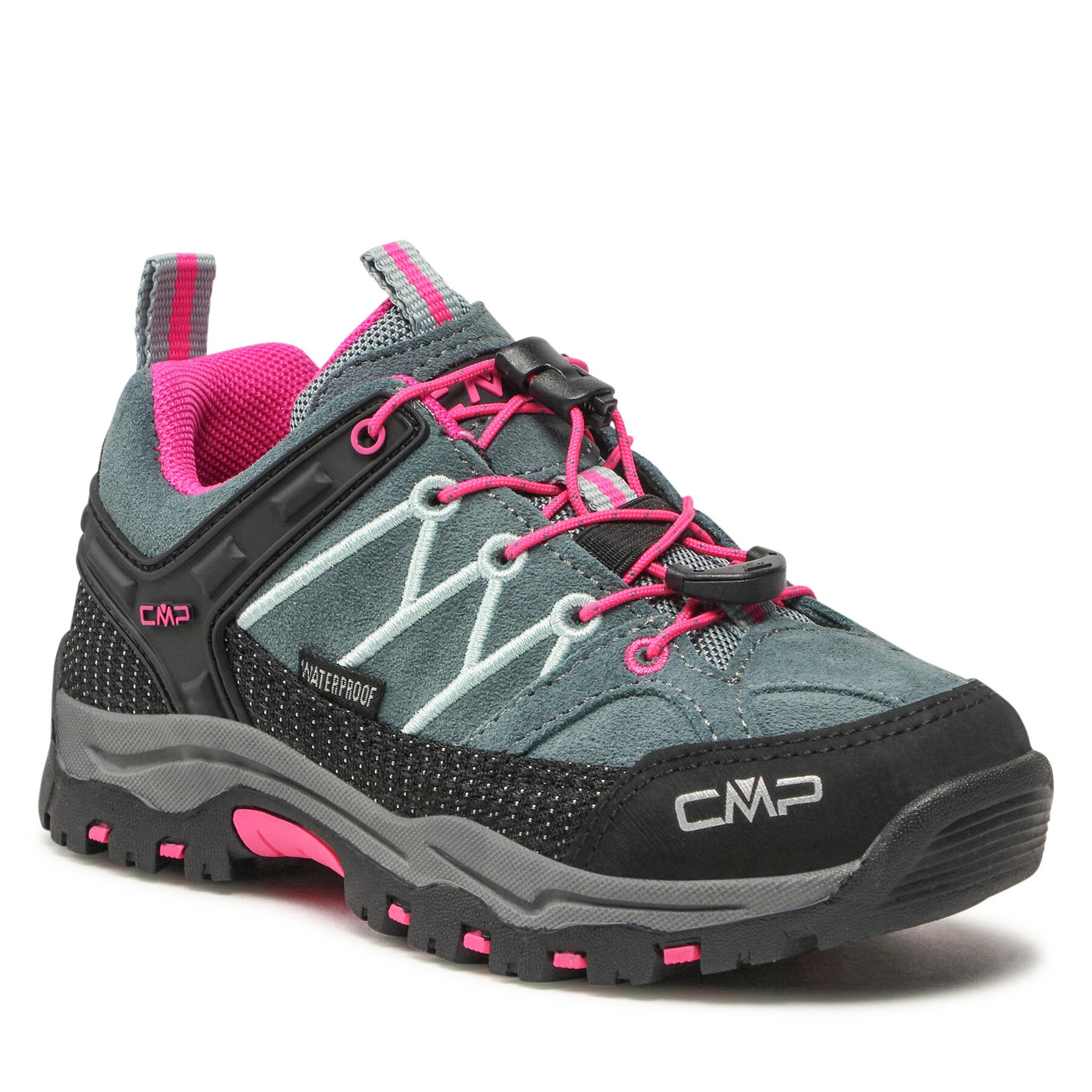 Cmp Donna Scarpe Da Trekking Kids Rigel Low Trekking Shoes Wp 3Q13244 Mineral Green/Purple Fluo Grigio Taglia 31