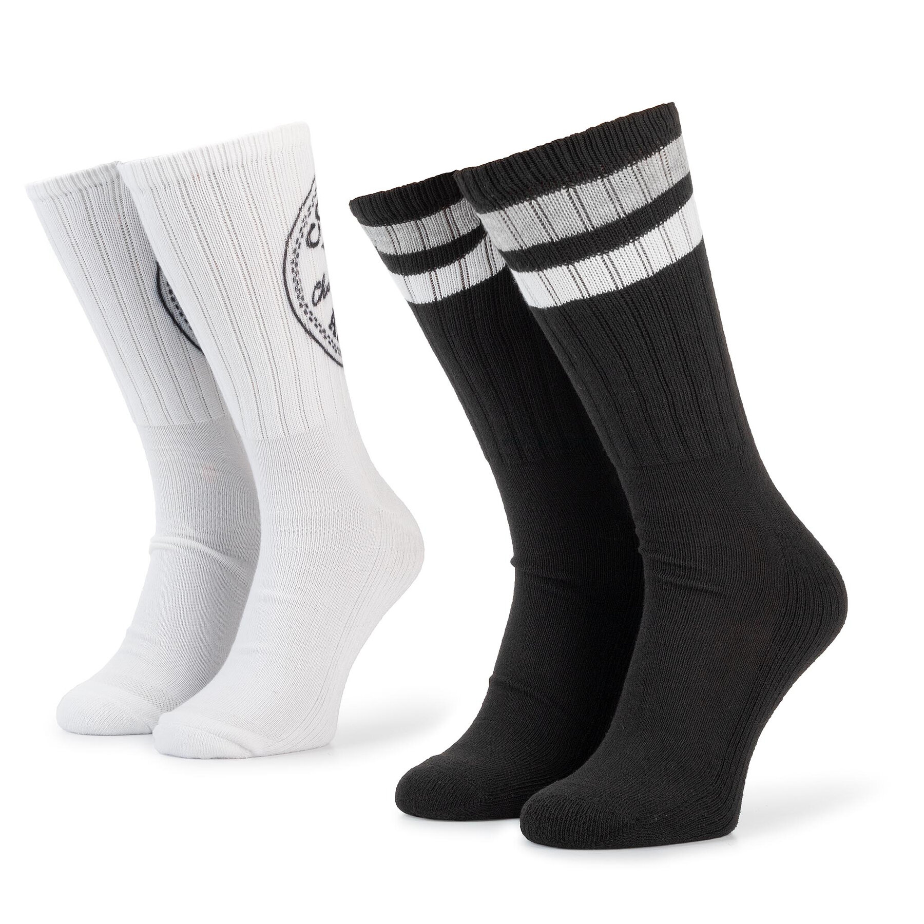 Lot de 2 paires de chaussettes hautes unisexe Converse E744A-2020 Noir