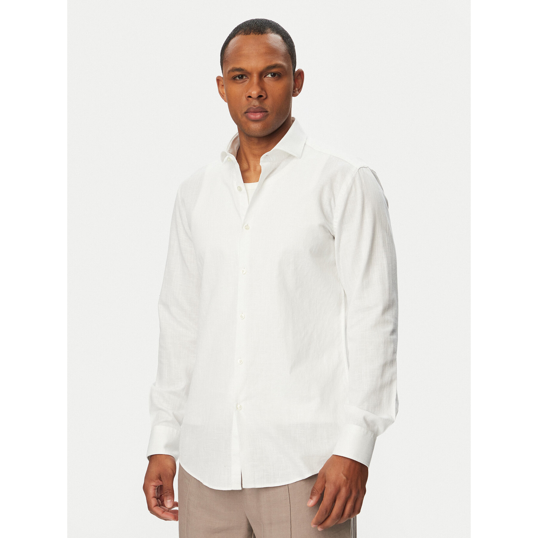 HUGO Hemd Kason 50539775 Weiß Slim Fit