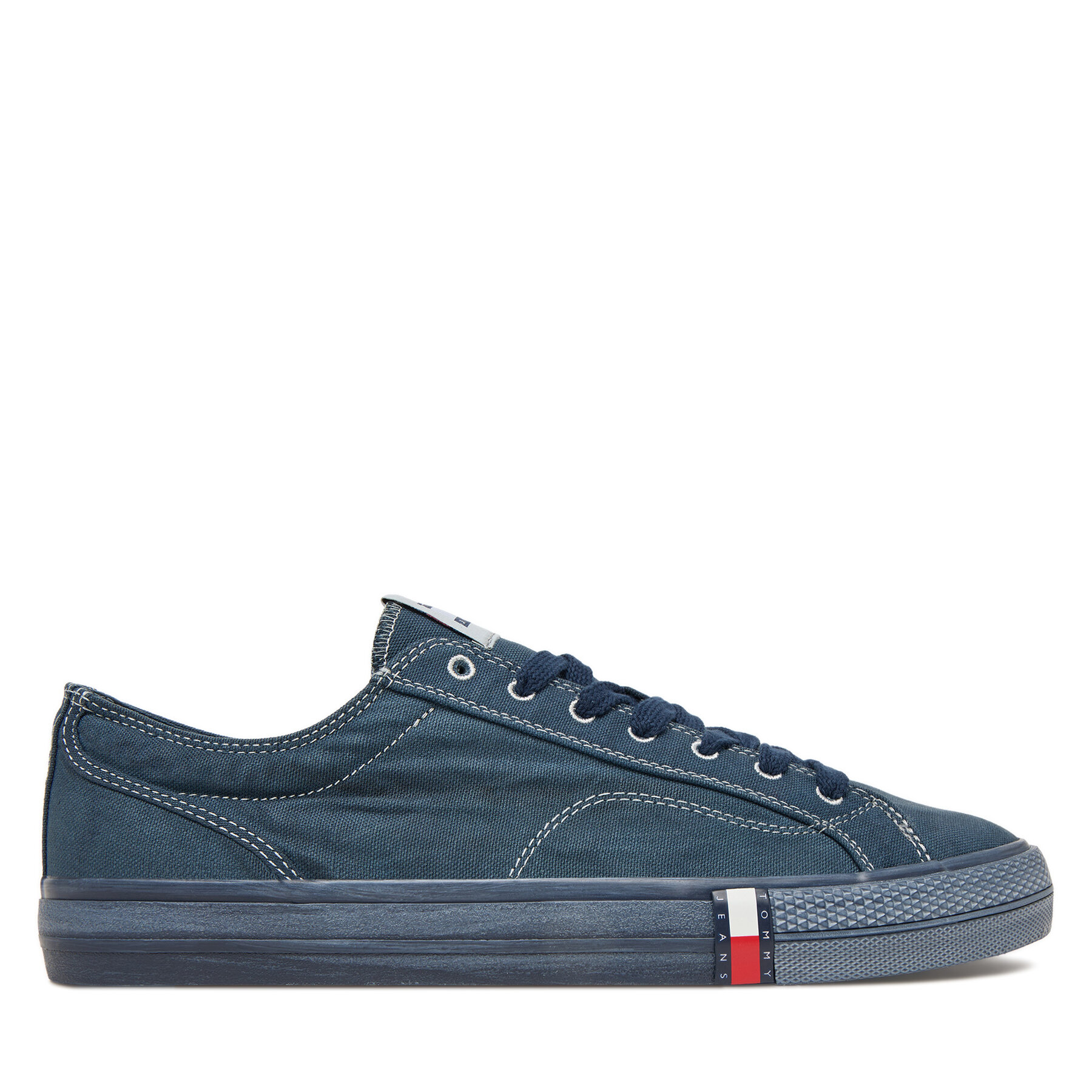 Tenisky Tommy Jeans Archive Vulc. Y2K Washed Canvas EM0EM01720 Tmavomodrá