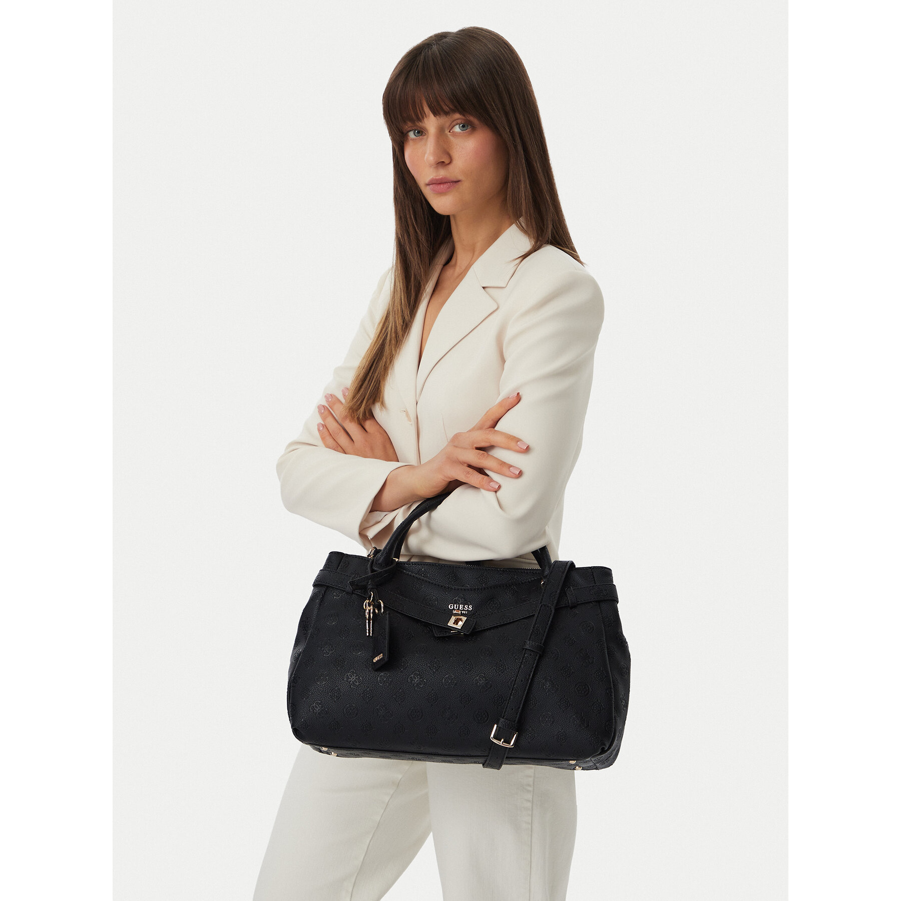 Torbica Guess Ella Logo HWPD97 46060 Crna