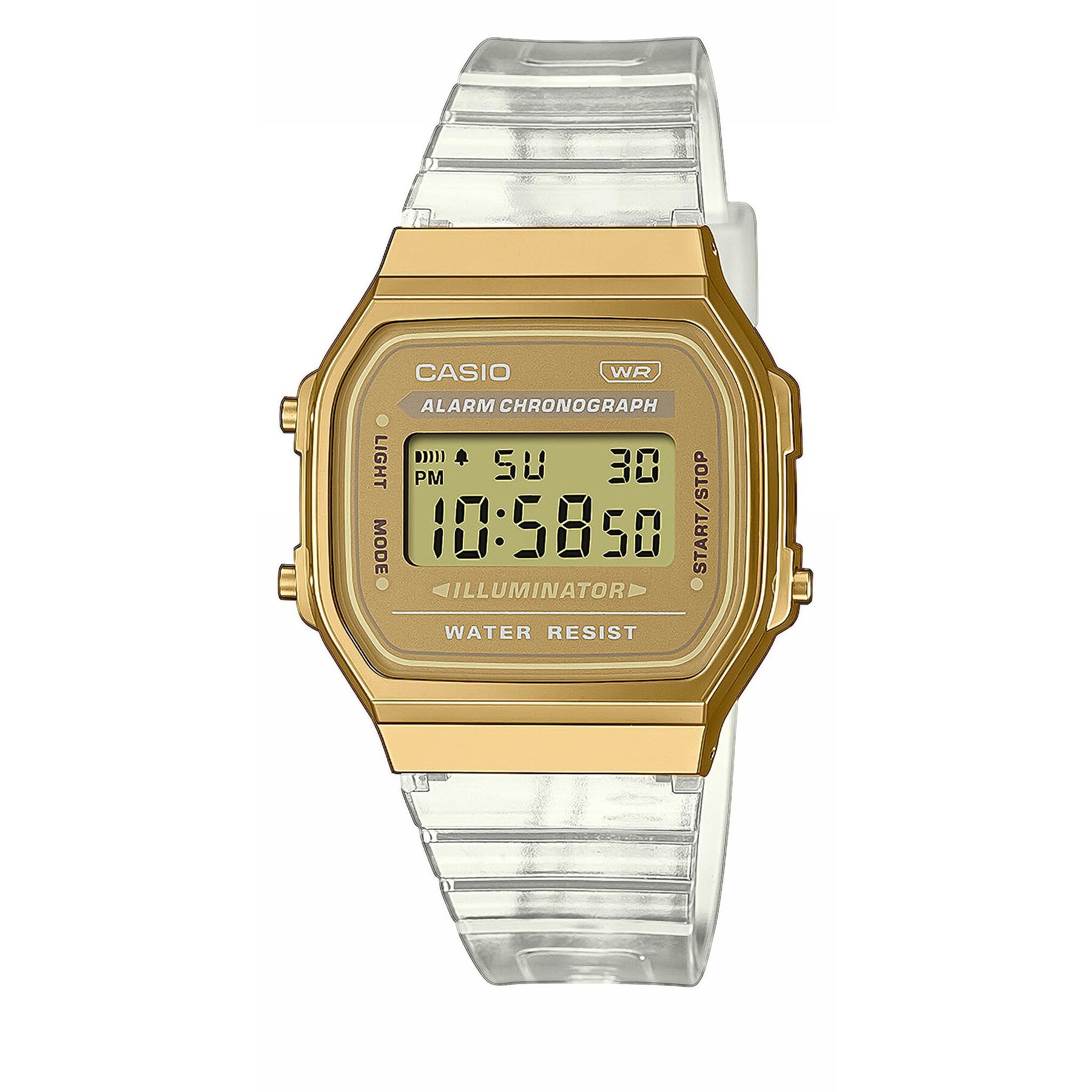 Damski Casio Zegarek Złoty Vintage Digital A168XESG-9AEF