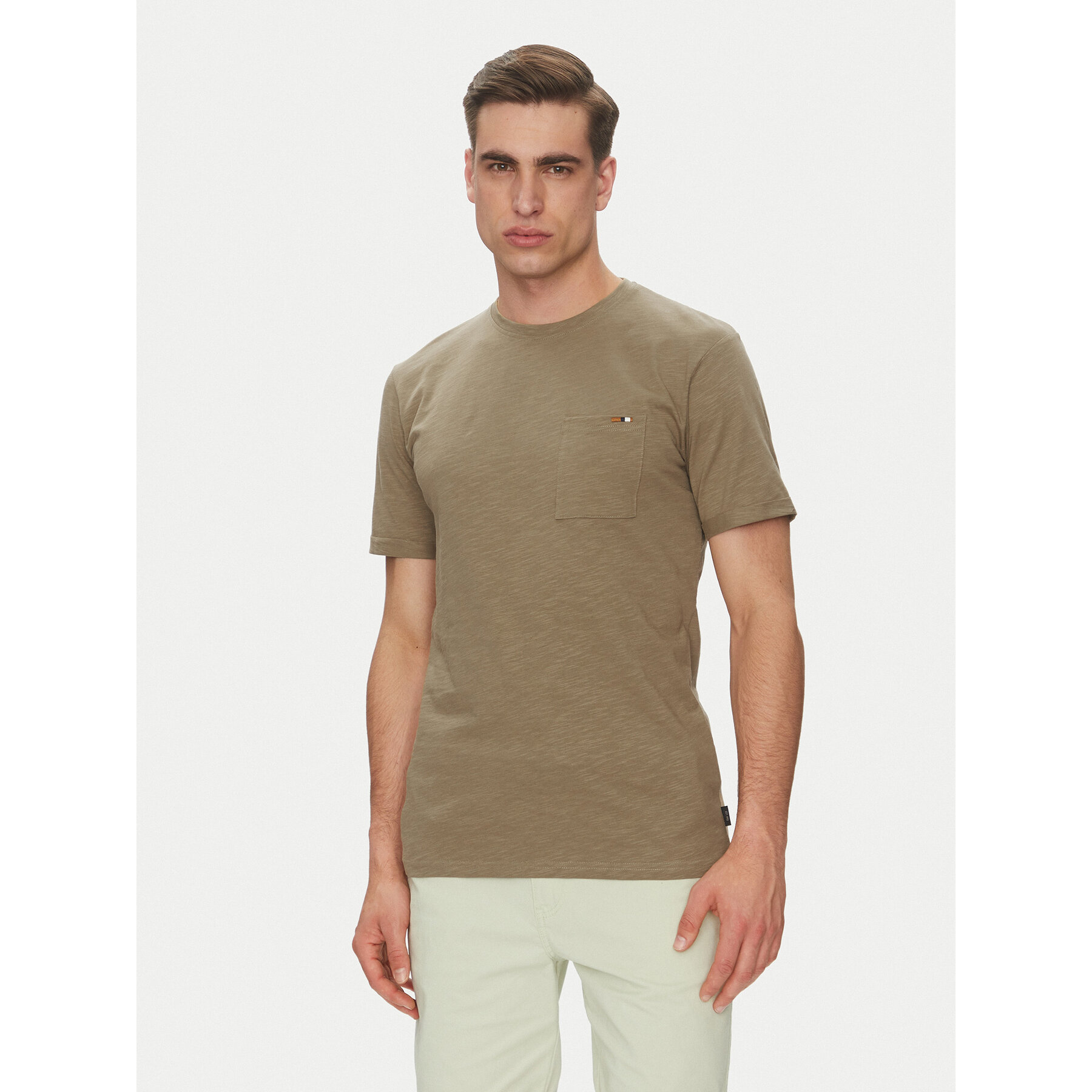INDICODE INDICODE T-Shirt Inandorra 41-104 Χακί Regular Fit