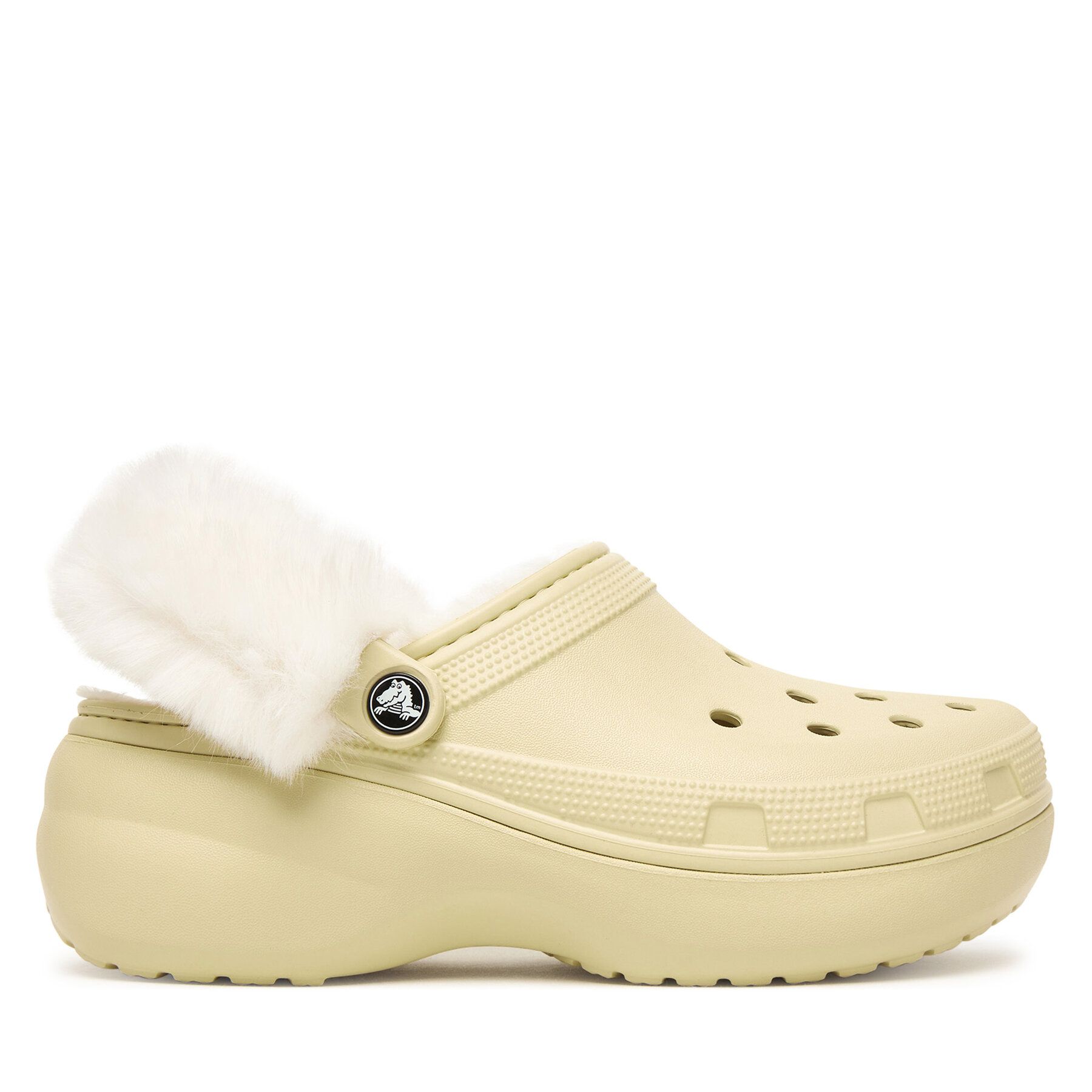 Παντόφλες Crocs Classic Platform Fuzz Lined Clog 212854 Μπεζ