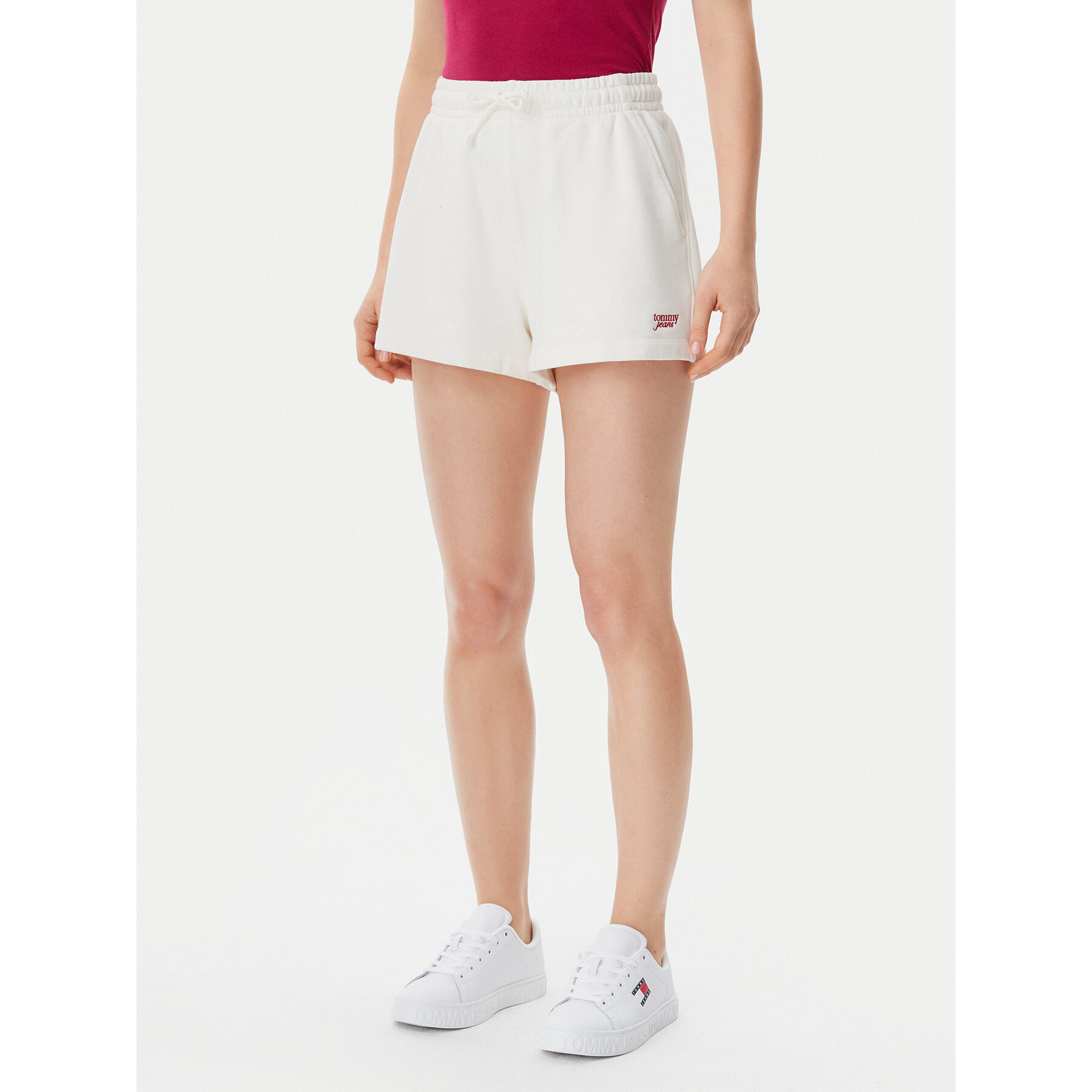Tommy Jeans Sportshorts Script DW0DW20353 Écru Regular Fit