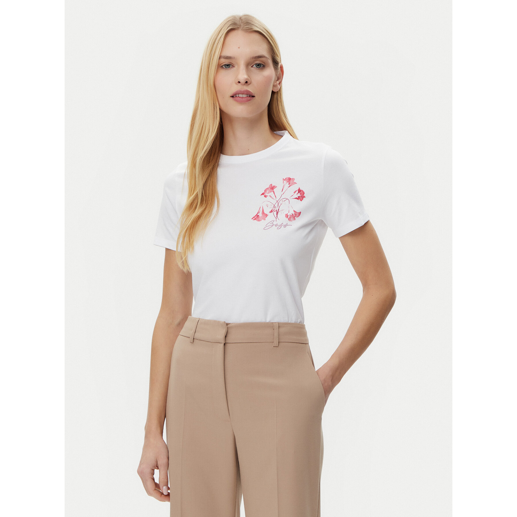 BOSS Póló C_Elogo 50535322 Fehér Regular Fit