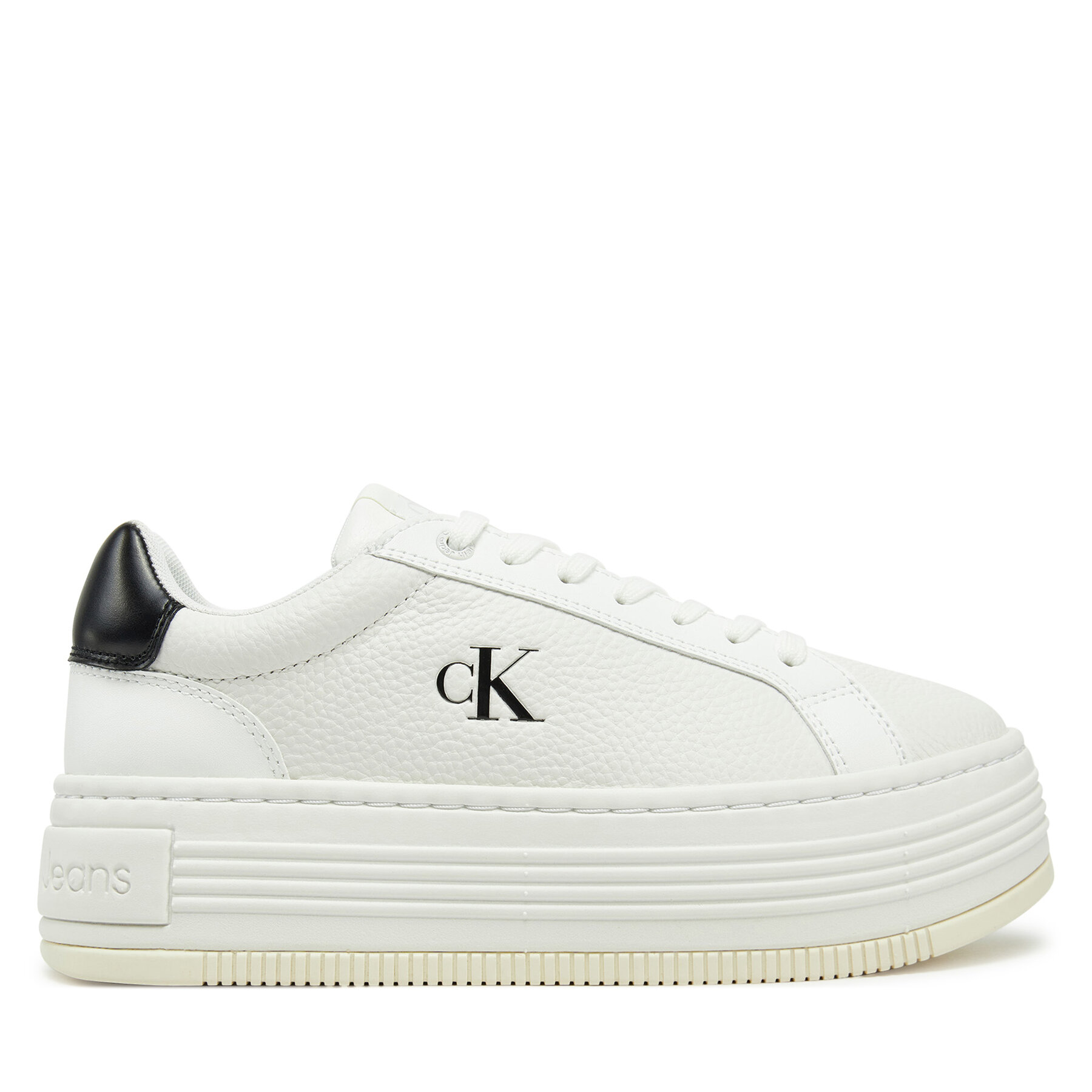 Sneakersy Calvin Klein Jeans Bold Flatf Low Lace Mg YW0YW01766 Bílá