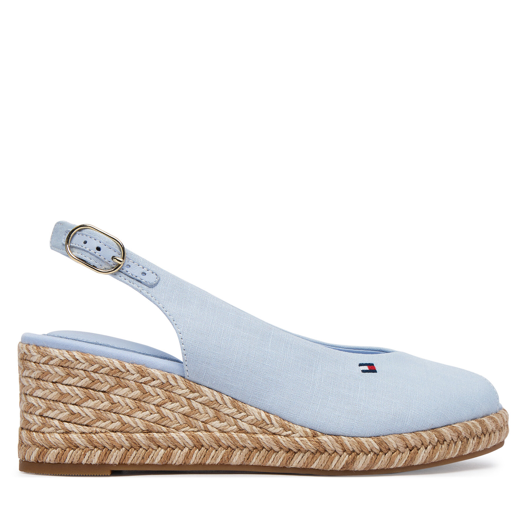 Espadrile Tommy Hilfiger Hemp Slingback Wedge Espadrilles FW0FW09472 Albastru deschis