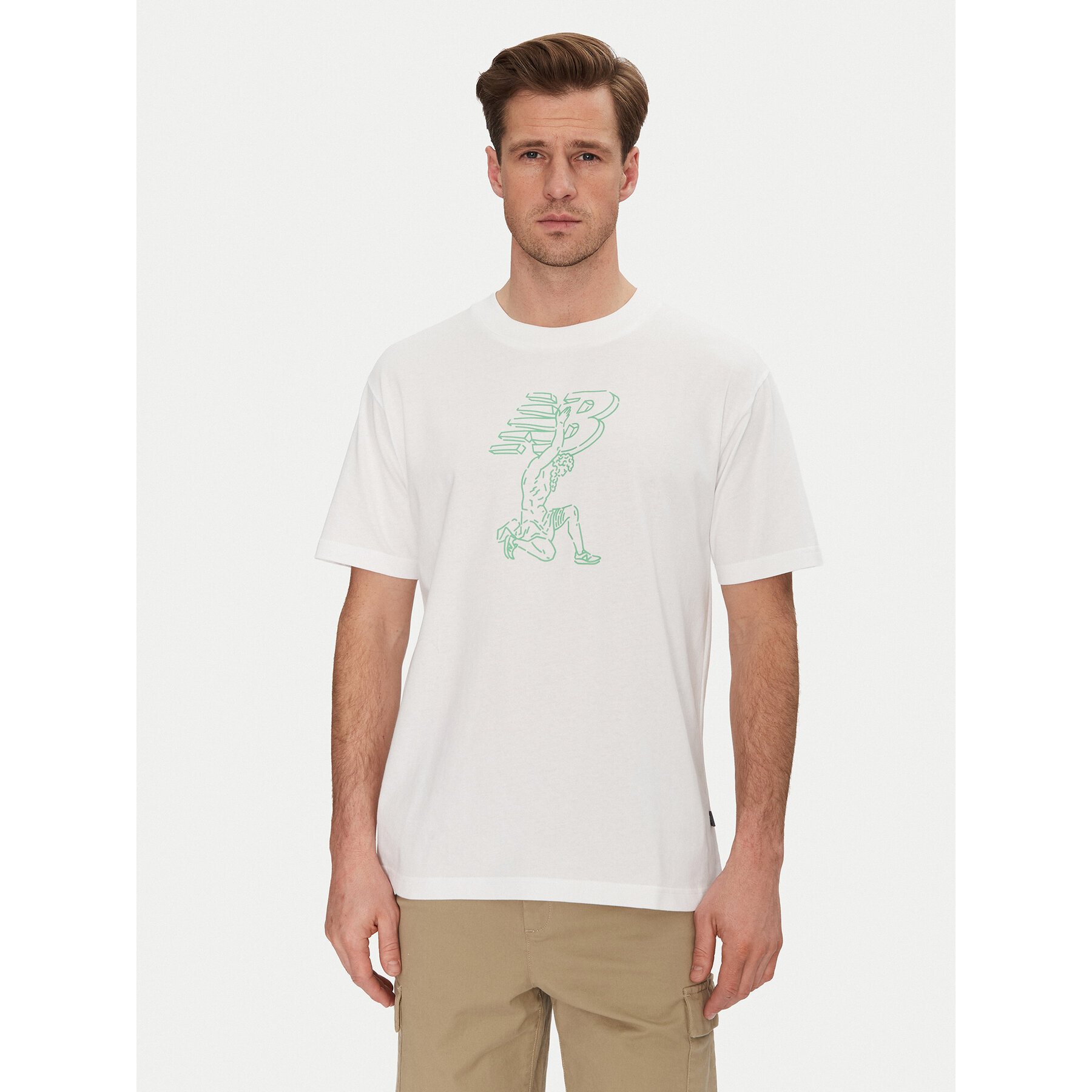 New Balance T-Shirt MT51978 Λευκό Relaxed Fit