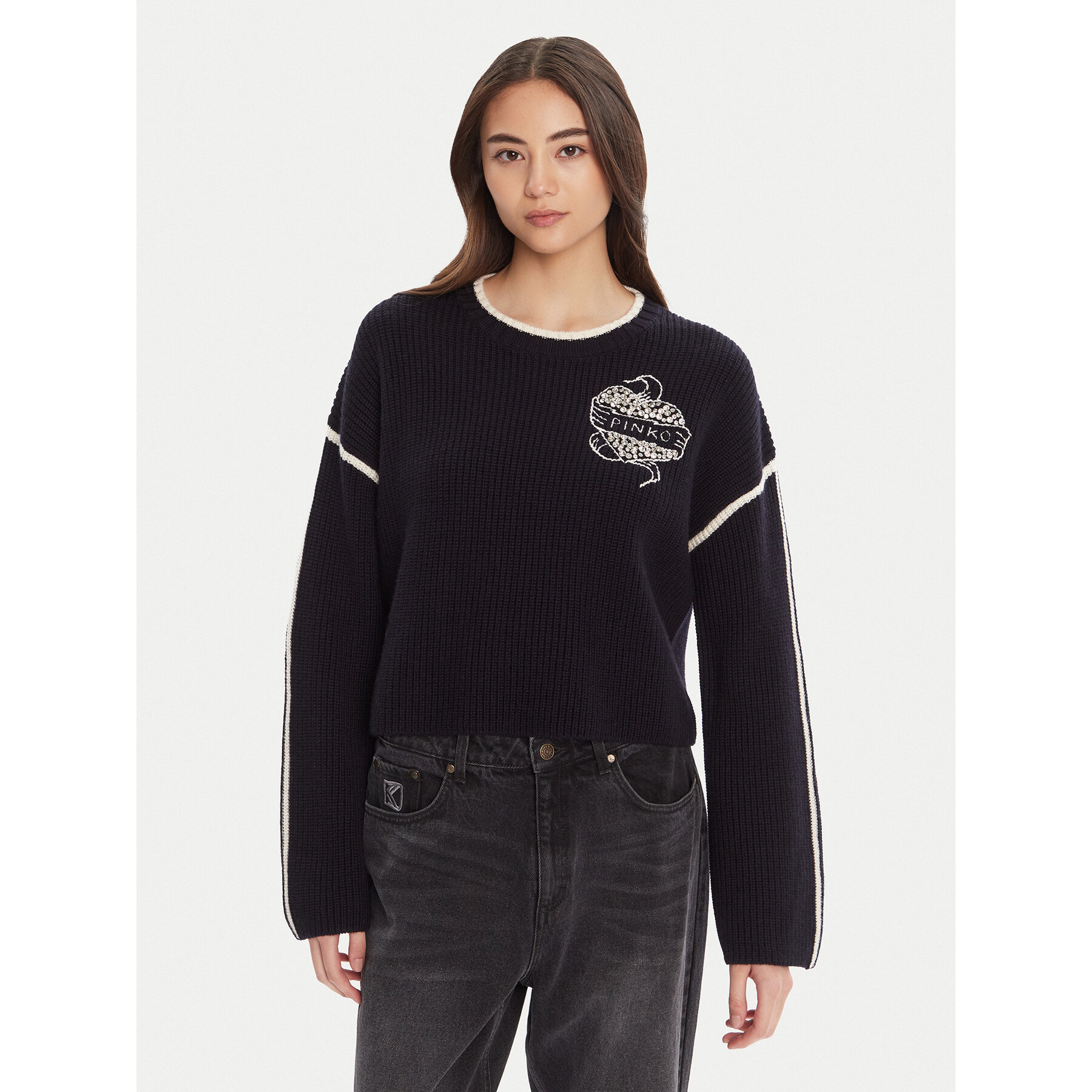 PINKO Pullover Alicudi 105397 A2PK Dunkelblau Regular Fit