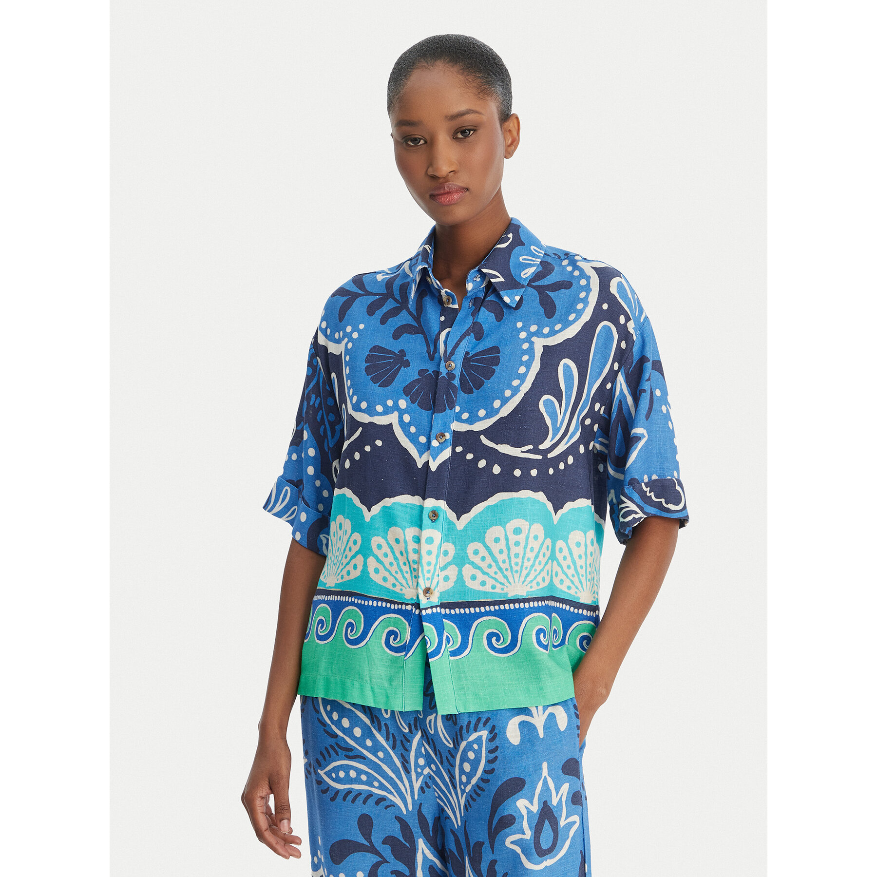 Banana Moon Hemd Hattie Clearive MYY56 Himmelblau Regular Fit