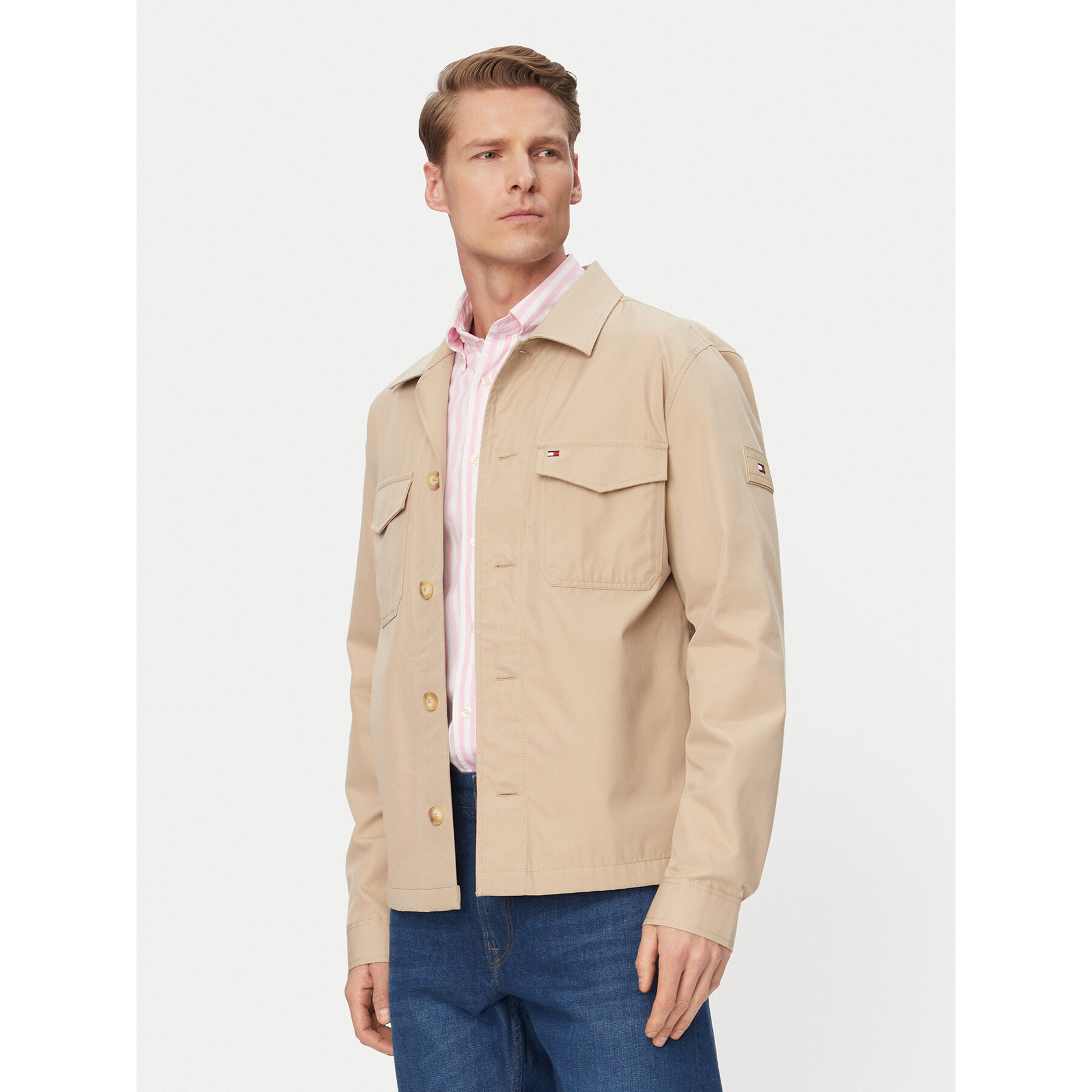 Tommy Hilfiger Hemdjacke MW0MW38712 Hellbeige Regular Fit