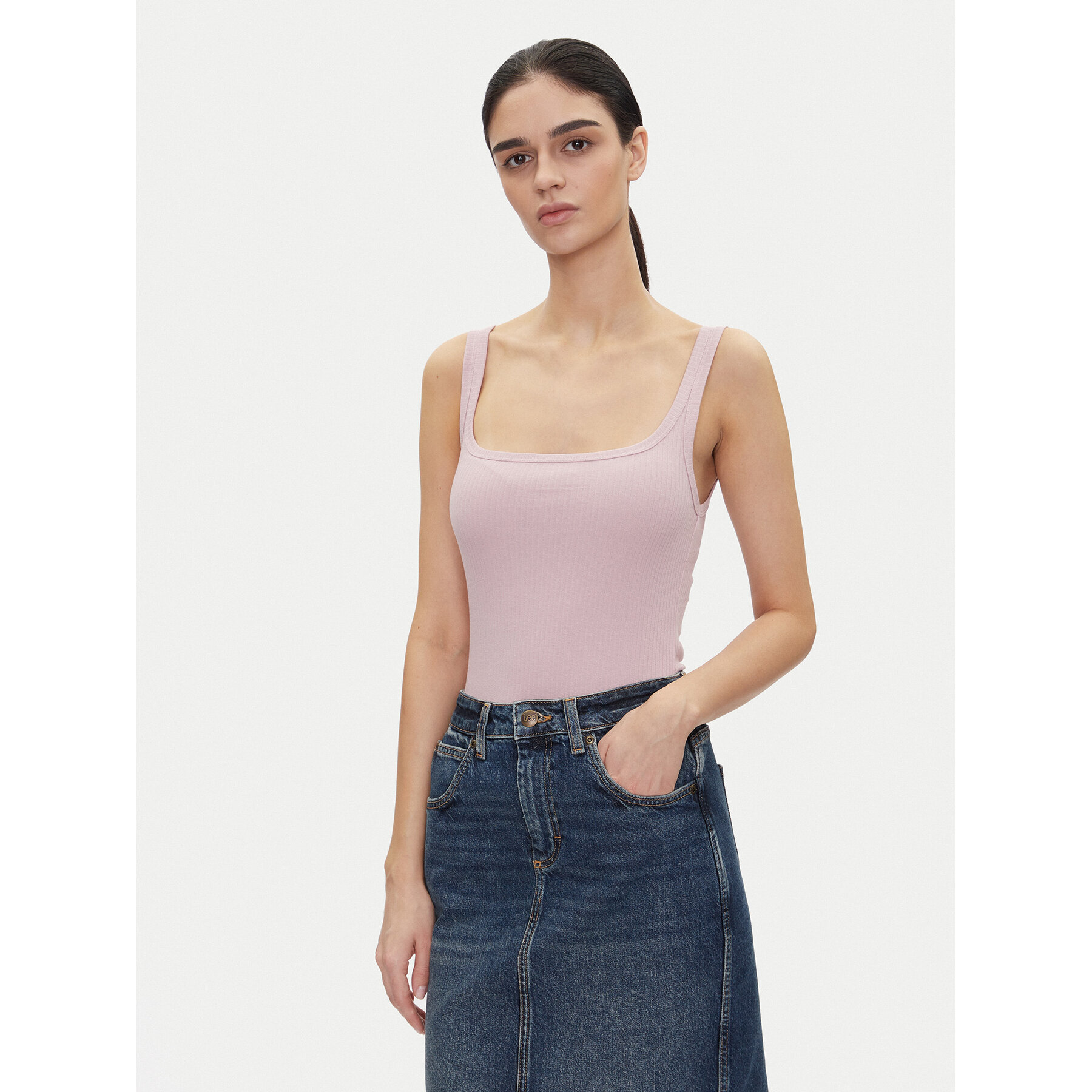 Lee Felső Square 112363644 Lila Slim Fit