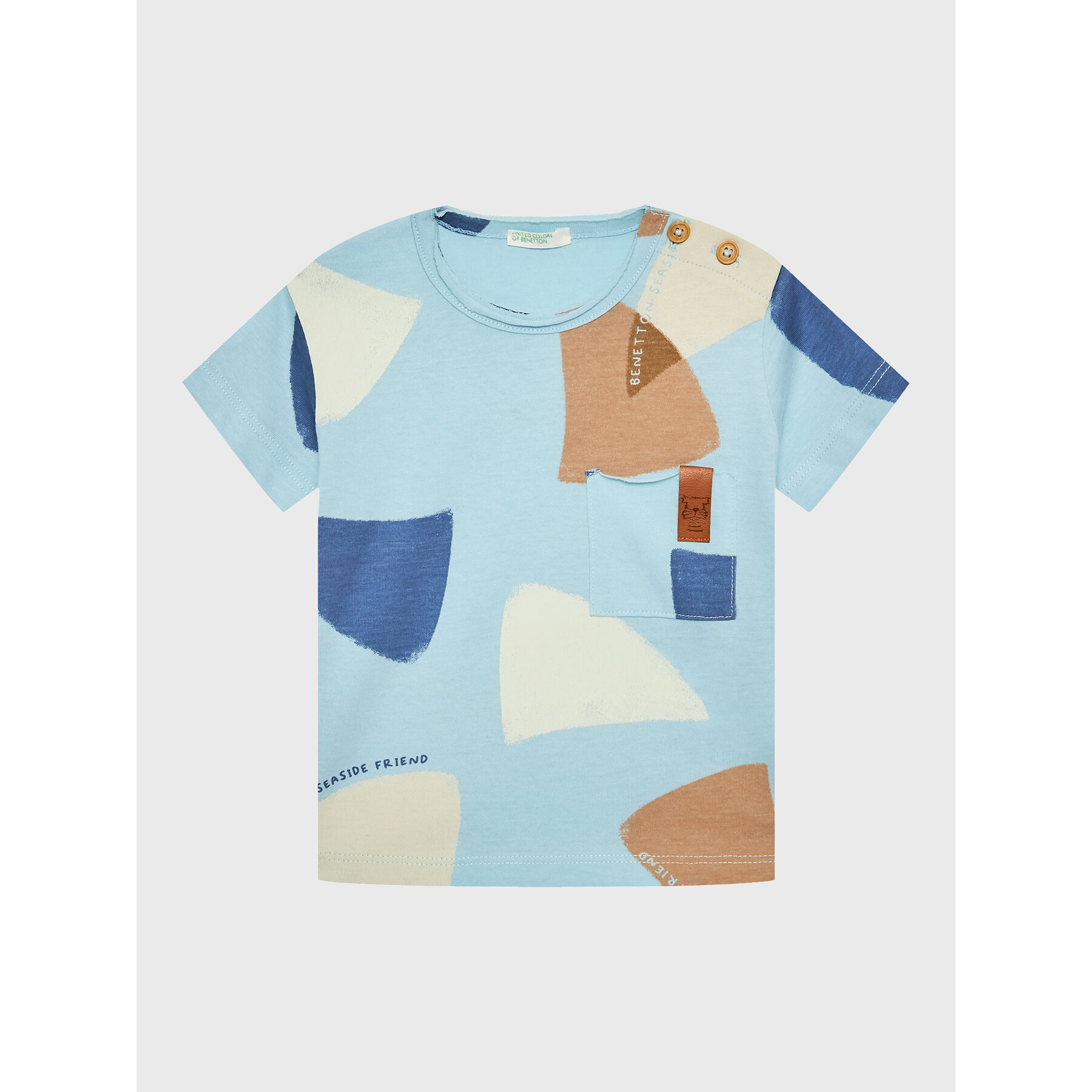 United Colors Of Benetton T-Shirt 3HVDA102C Γαλάζιο Regular Fit