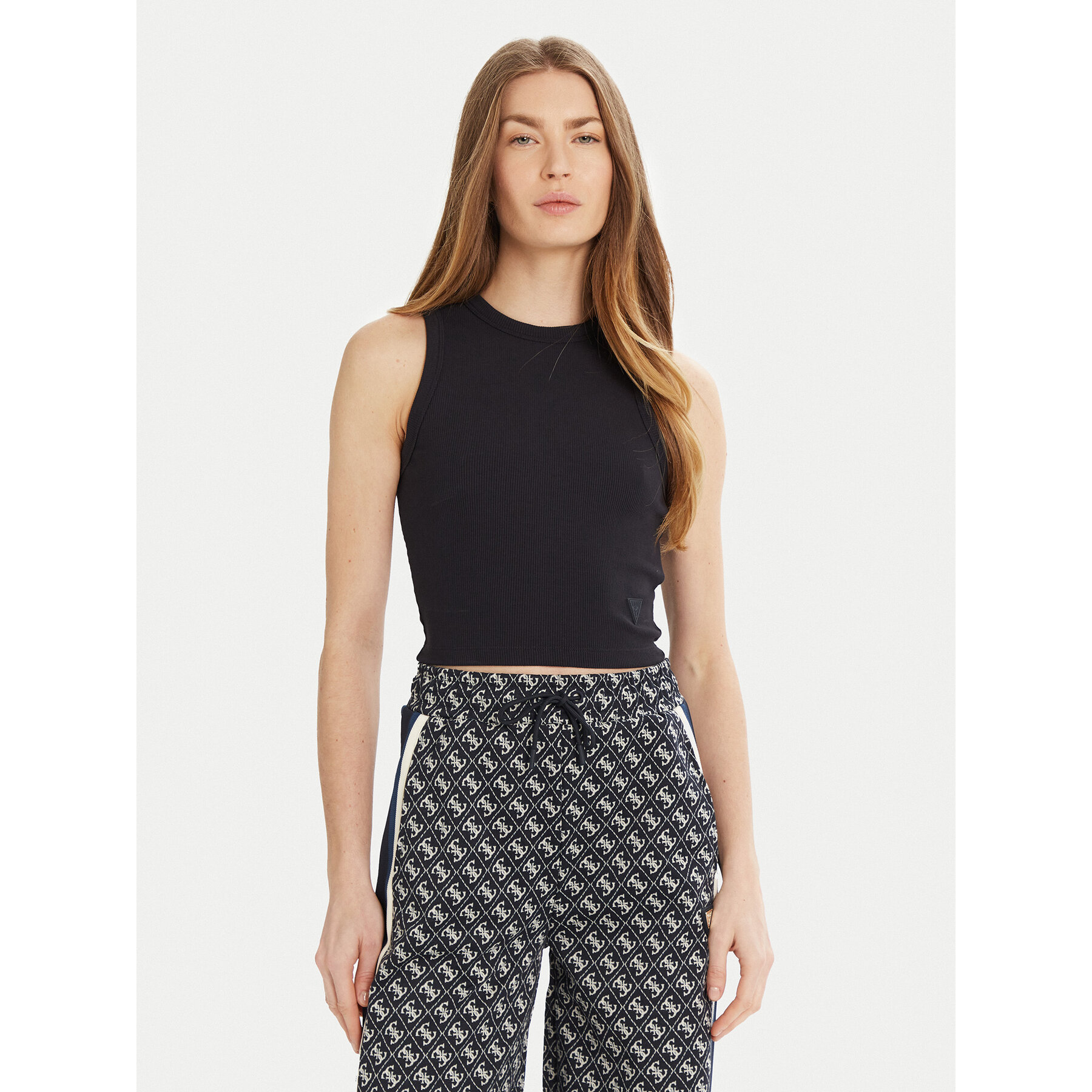 Guess Top V3GP19 K8RT2 Tamnoplava Slim Fit
