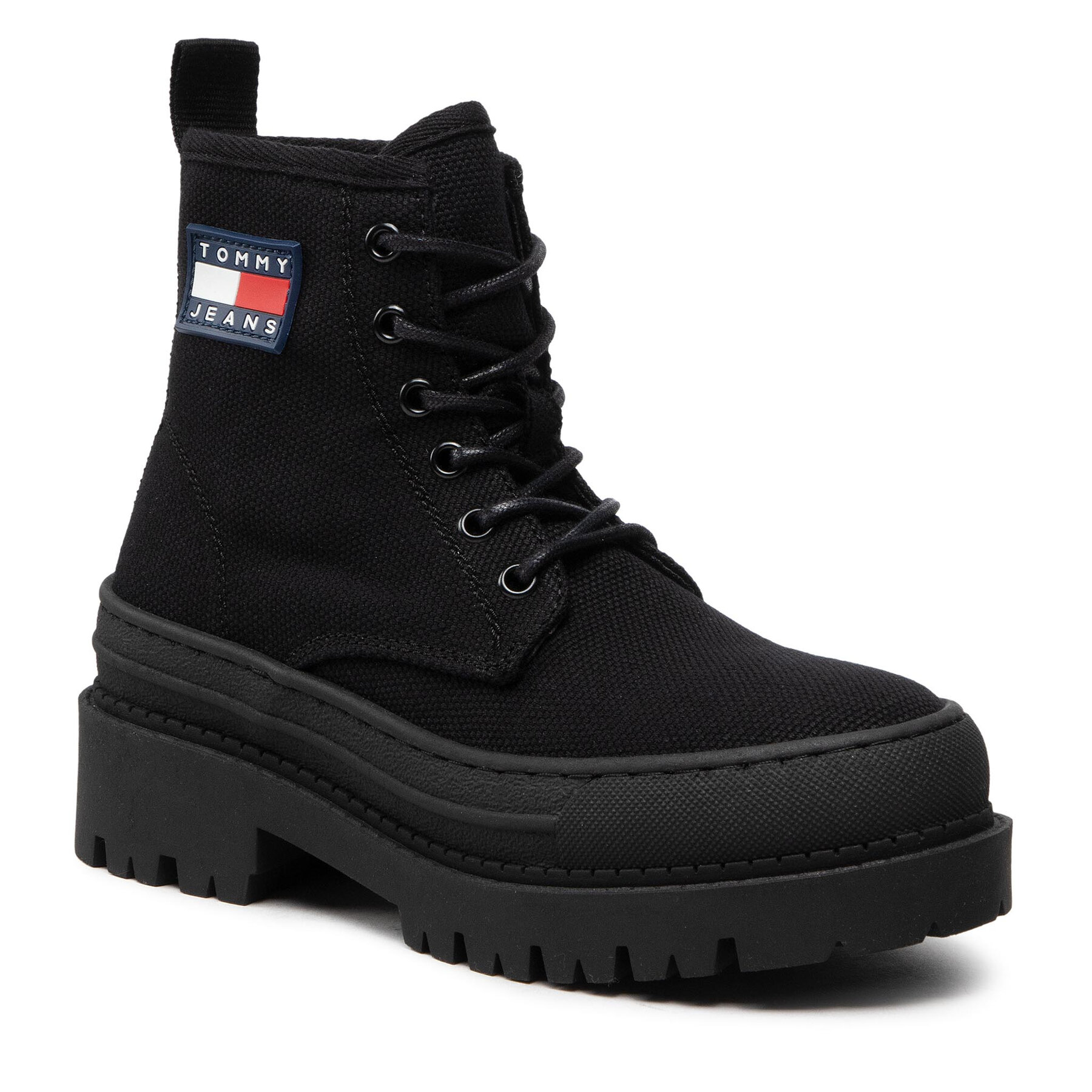 Trappers Tommy Jeans Foxing Boot EN0EN01903 Black BDS epantofi.ro imagine noua
