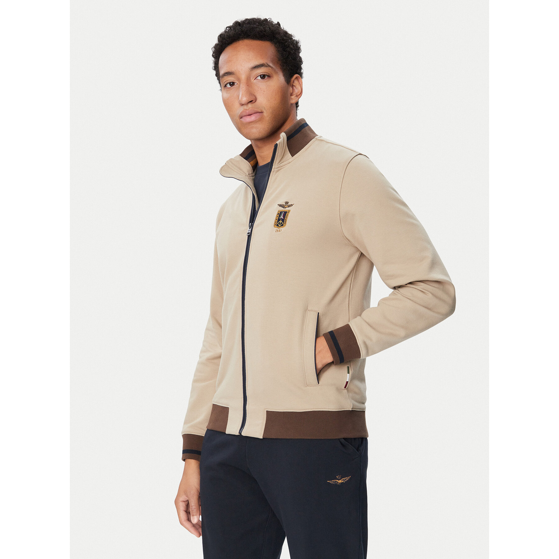 Aeronautica Militare Sweatshirt 262FE2089UF00662 Dunkelbeige Regular Fit